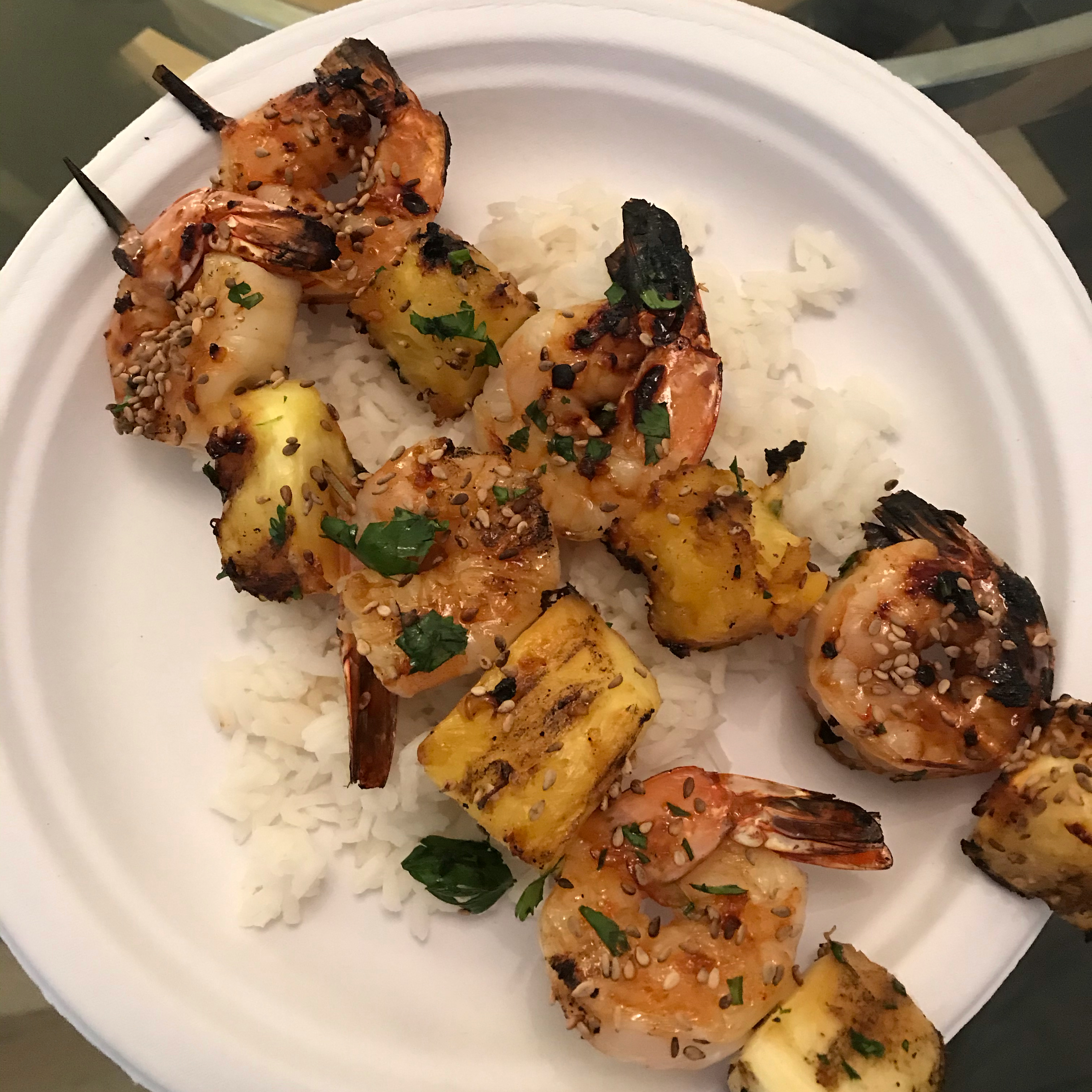 Grilled Teriyaki Shrimp and Pineapple Skewers 