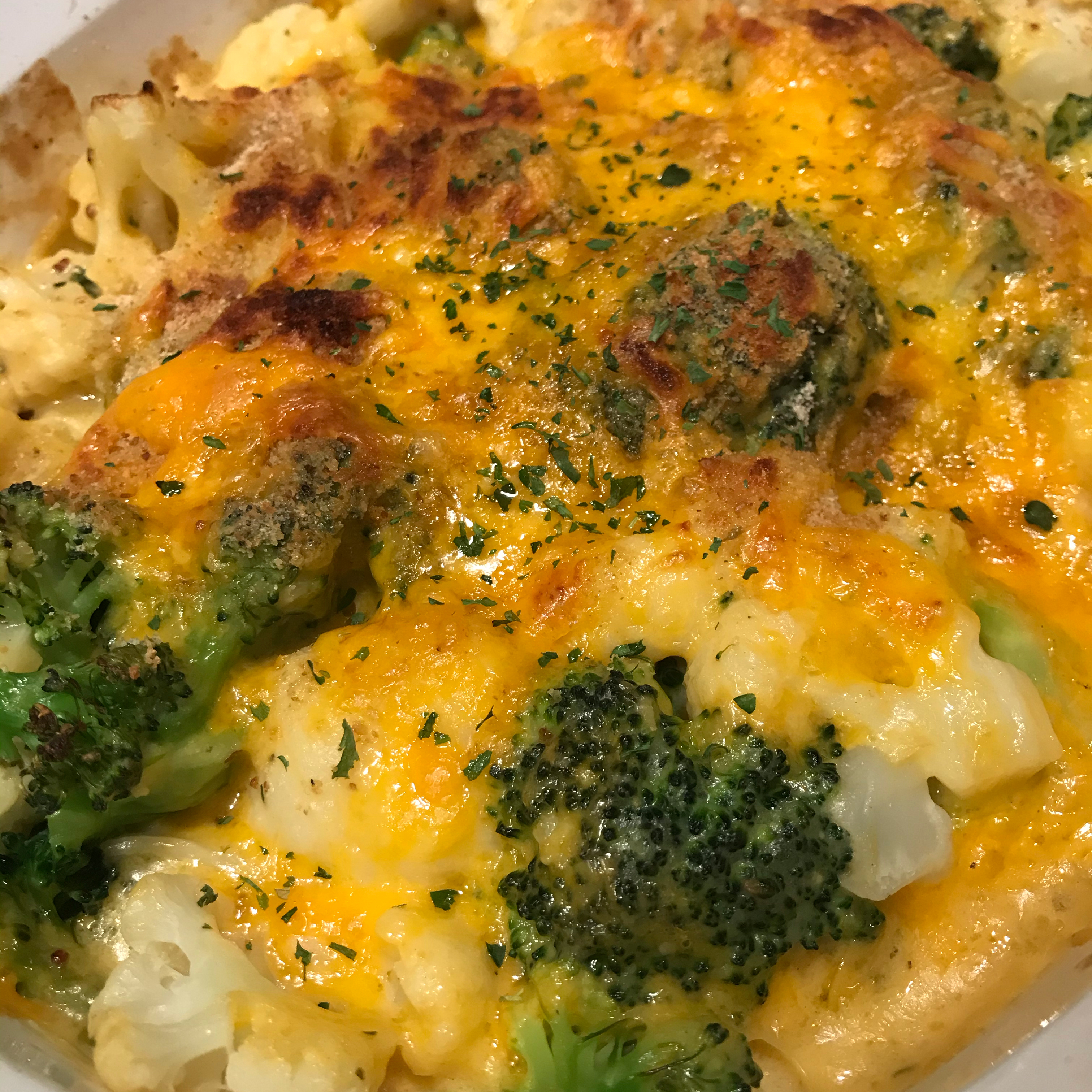 Cheesy Cauliflower and Broccoli Gratin Jamie Justice Yost