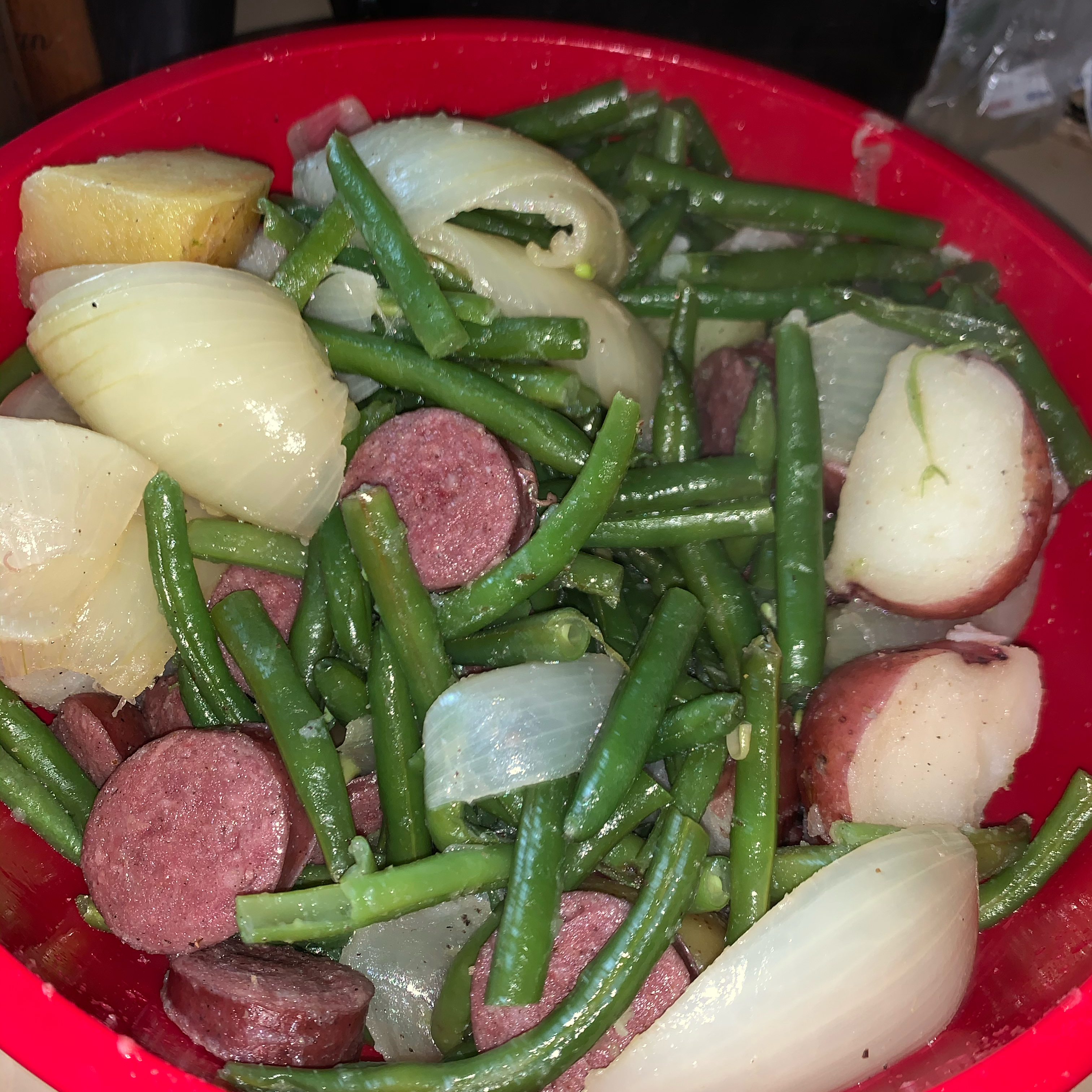 Grilled Sausage with Potatoes and Green Beans taylorfae