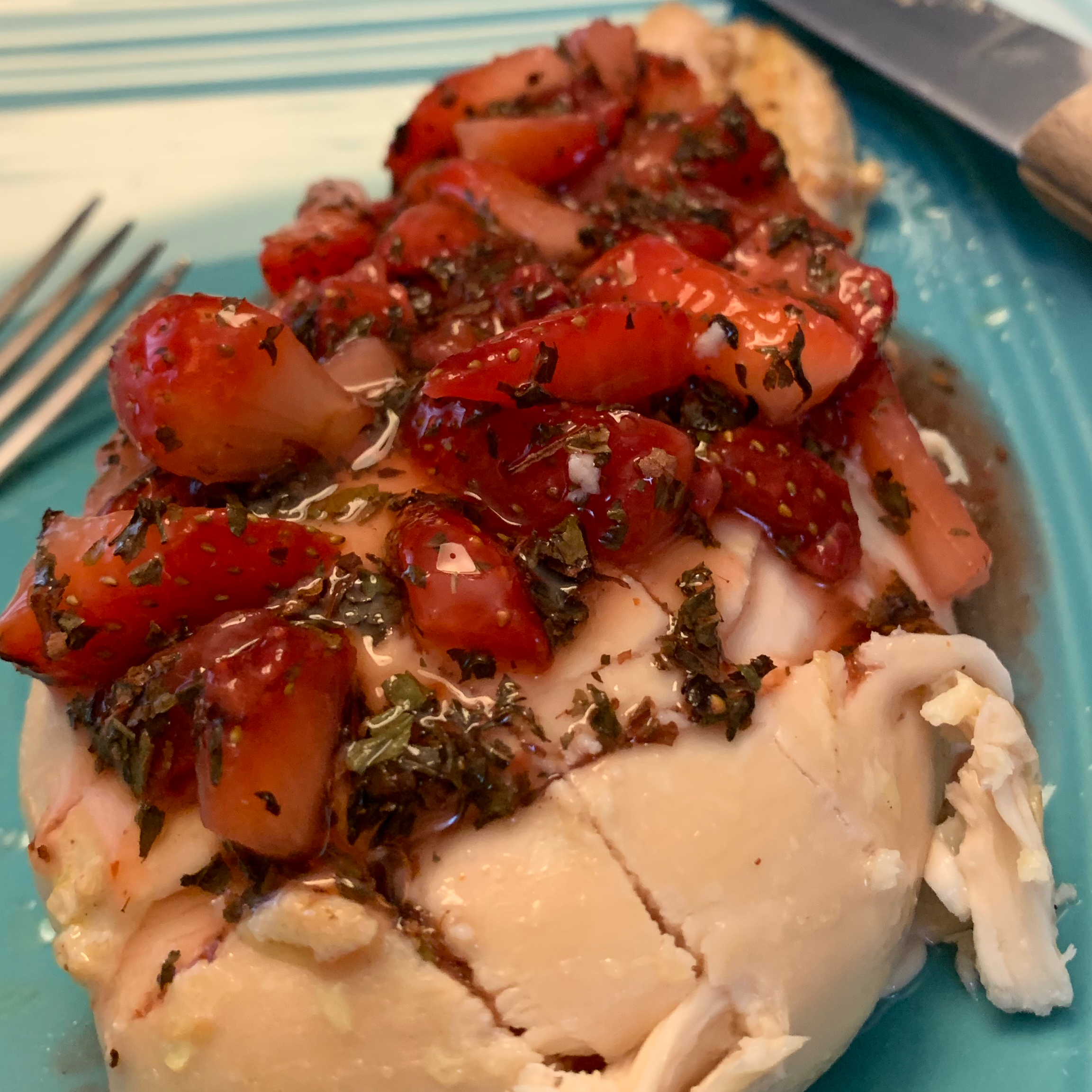 Grilled Chicken Breasts with Fresh Strawberry Salsa Hannah Rea