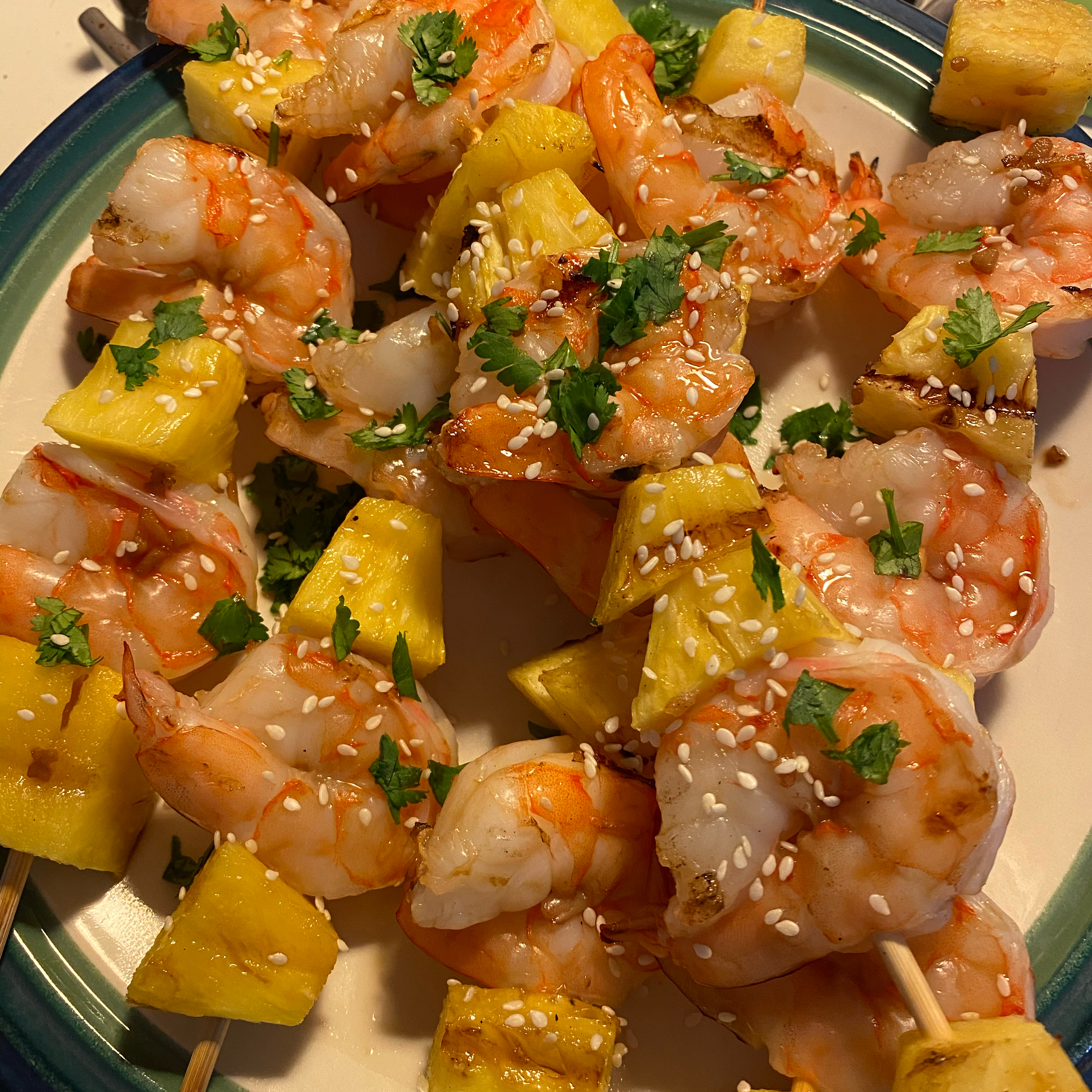 Grilled Teriyaki Shrimp and Pineapple Skewers 