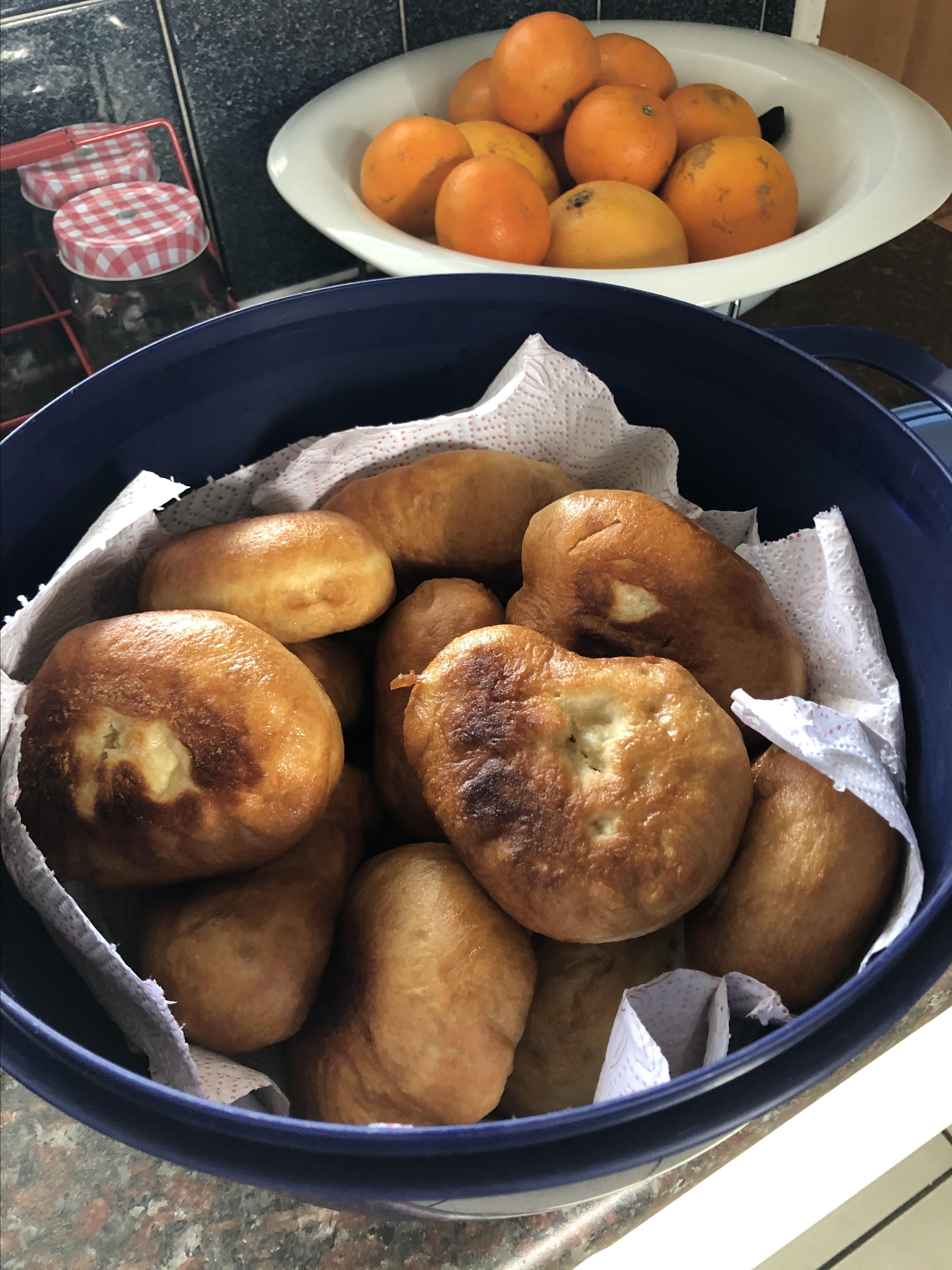 South African Traditional Vetkoek (Fried Bread) 