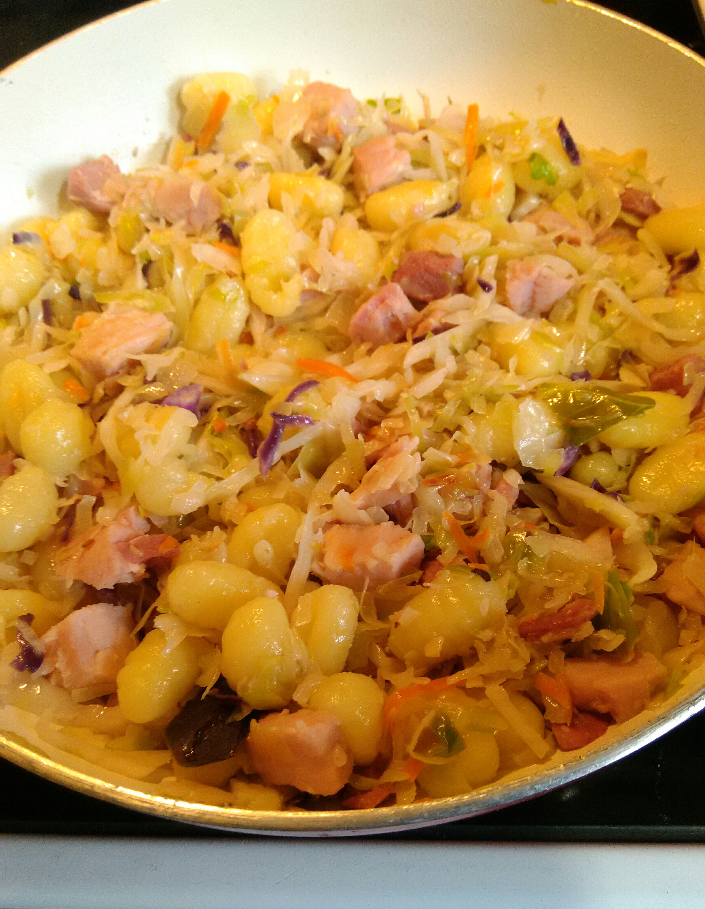 <p>A great way to use up leftover ham. Potato gnocchi and cubed ham are tossed with cooked cabbage and onions in this super-simple skillet meal. Stephanie gives it 5 stars: "Easy and very tasty! I used prepackaged shredded coleslaw."</p>
                          