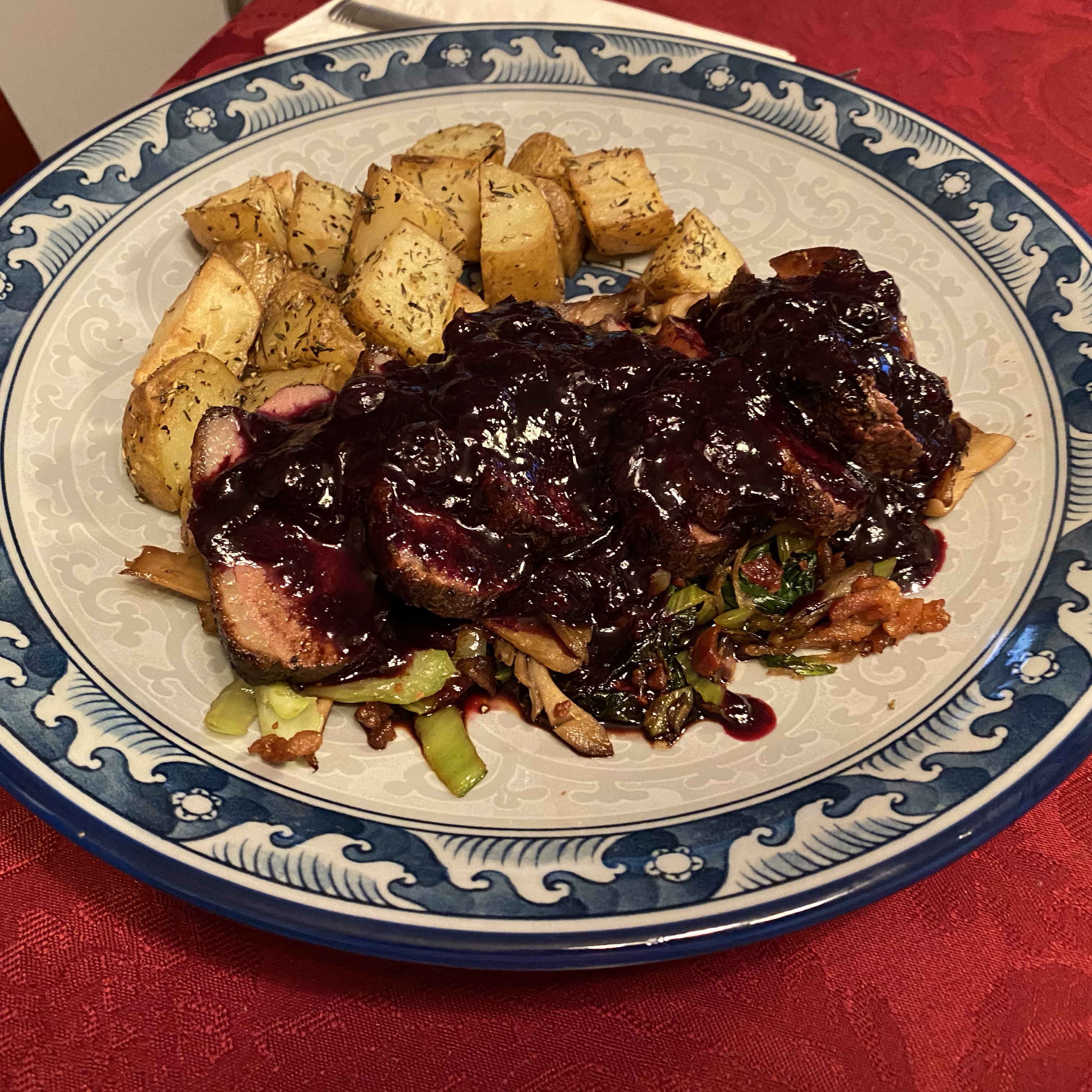 Pan-Seared Duck Breast with Blueberry Sauce SillySally