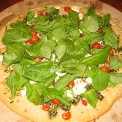 Goat Cheese Arugula Pizza - No Red Sauce! 