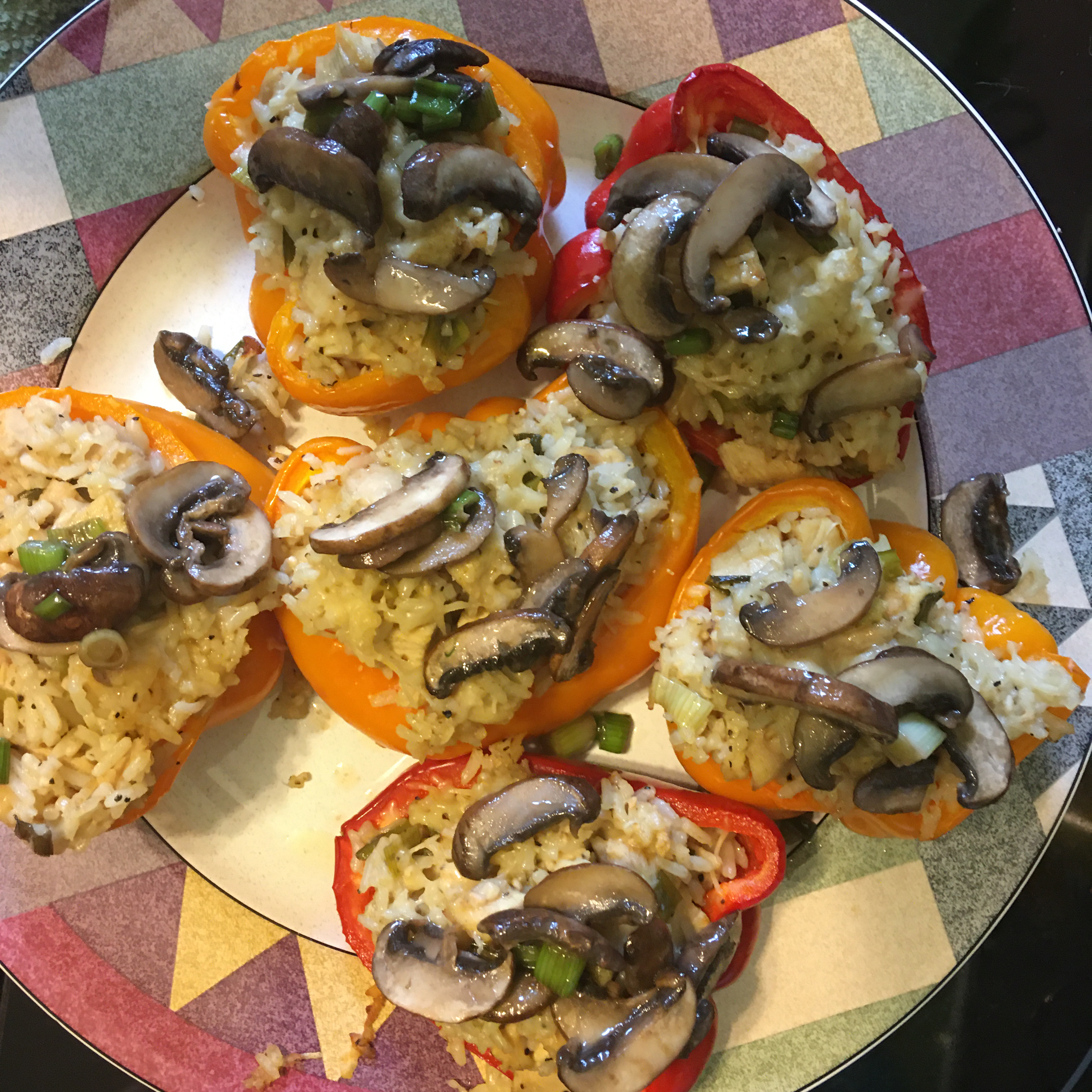 Orzo and Chicken Stuffed Peppers Jacquie
