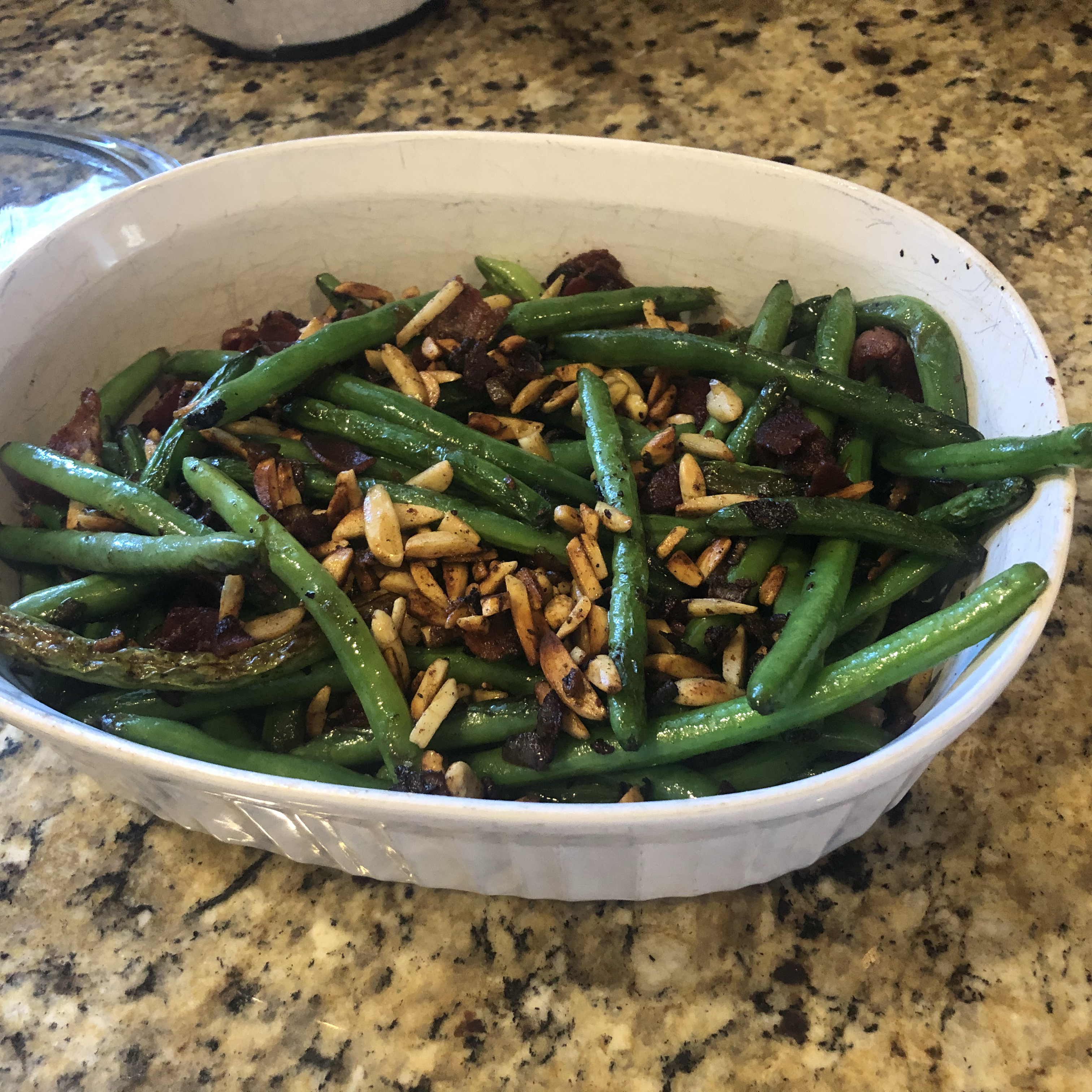 Sauteed Green Beans with Bacon and Almonds 