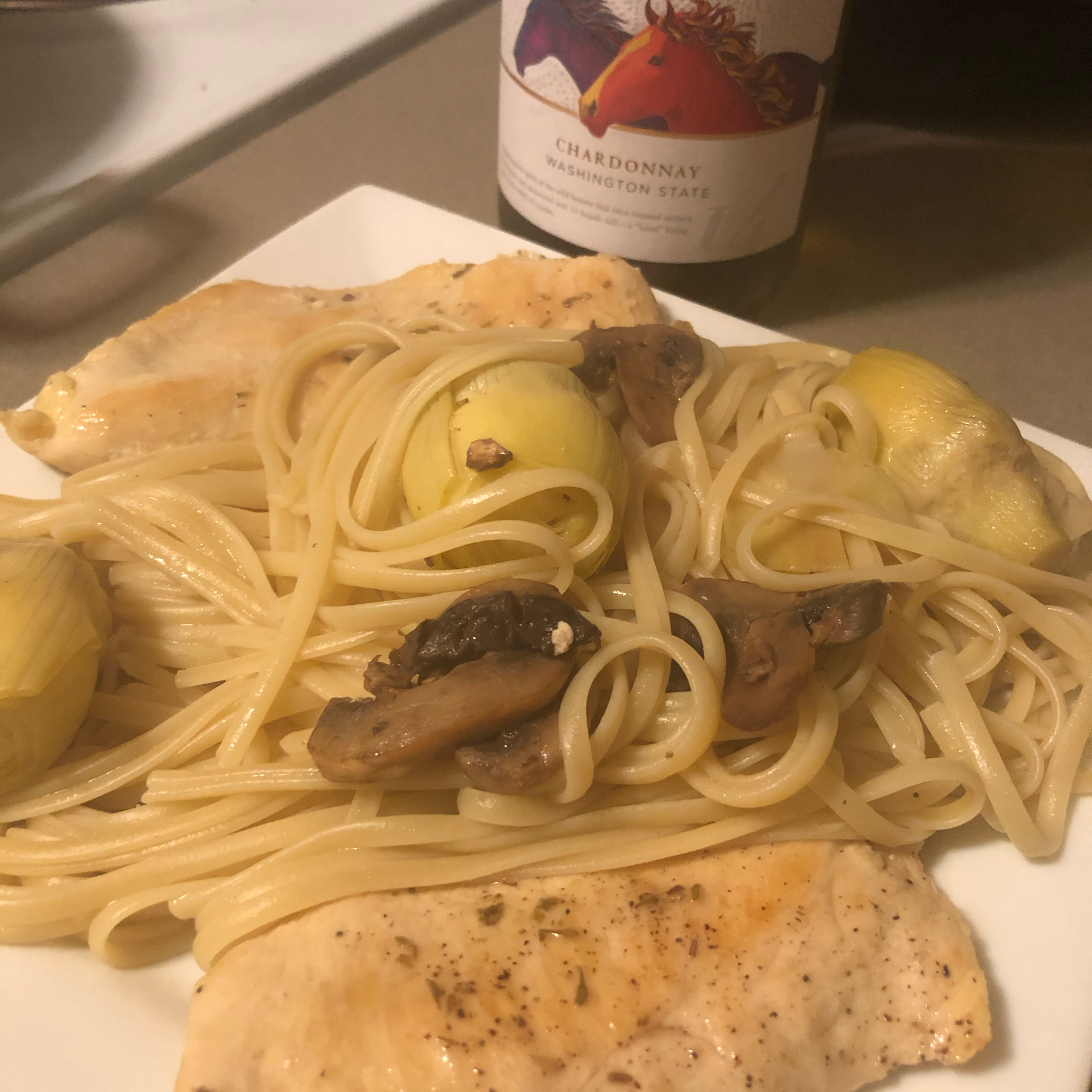 Romantic Chicken with Artichokes and Mushrooms 