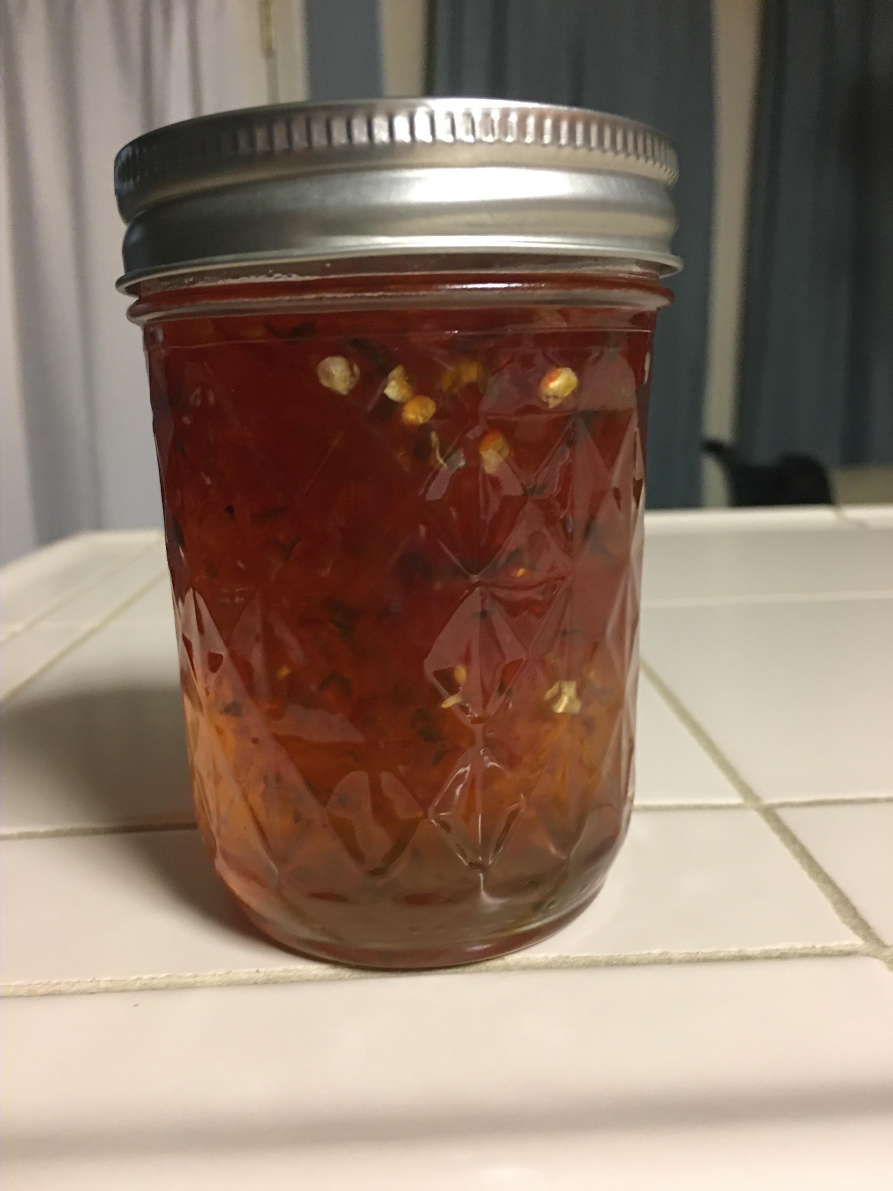 Red and Green Christmas Jalapeno Jelly 