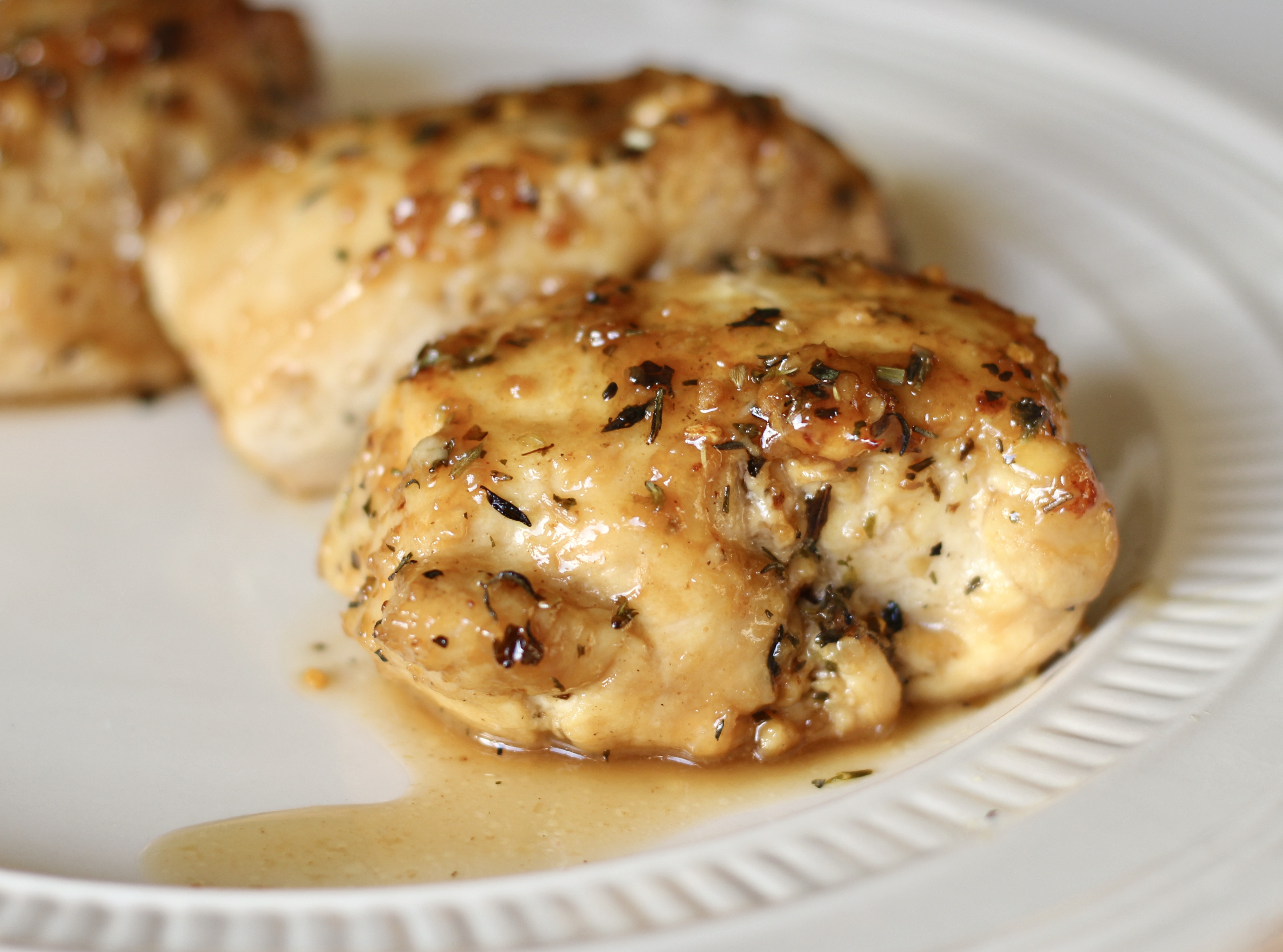 Boneless, skinless chicken breasts may be the weeknight hero, but more home cooks are wising up to the greatness that is chicken thighs. These cuts of meat are often cheaper than breasts (and frequently on sale), and they stay moist and tender even through extra long bouts of cooking (i.e. it's hard to overcook them). This great protein is made even better with the powerfully flavorful combo of garlic and brown sugar, which creates crispy, crunchy bits on the chicken as it cooks.
                          