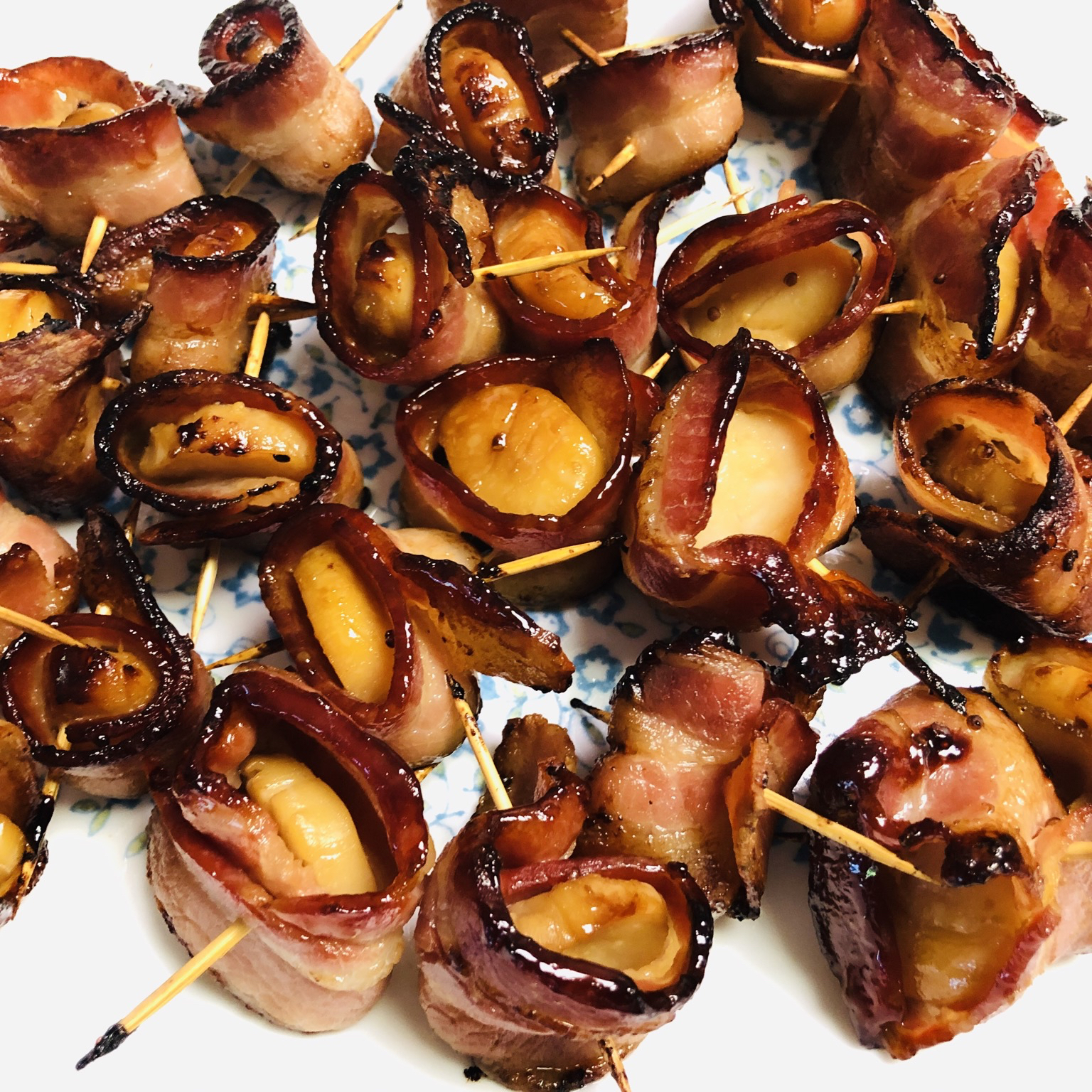 Marinated Scallops Wrapped in Bacon Cheng Wu