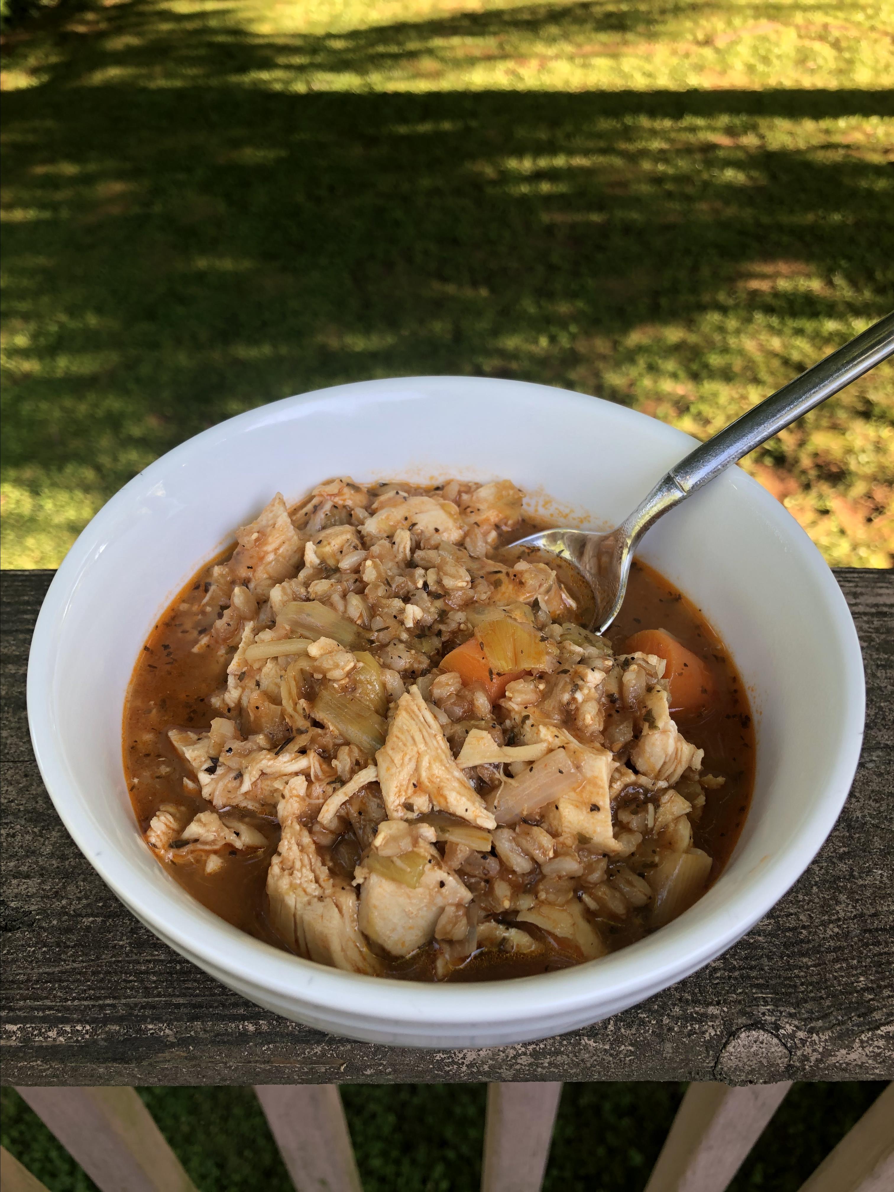 Instant Pot&reg; Chicken and Farro Soup Kristen Combs
