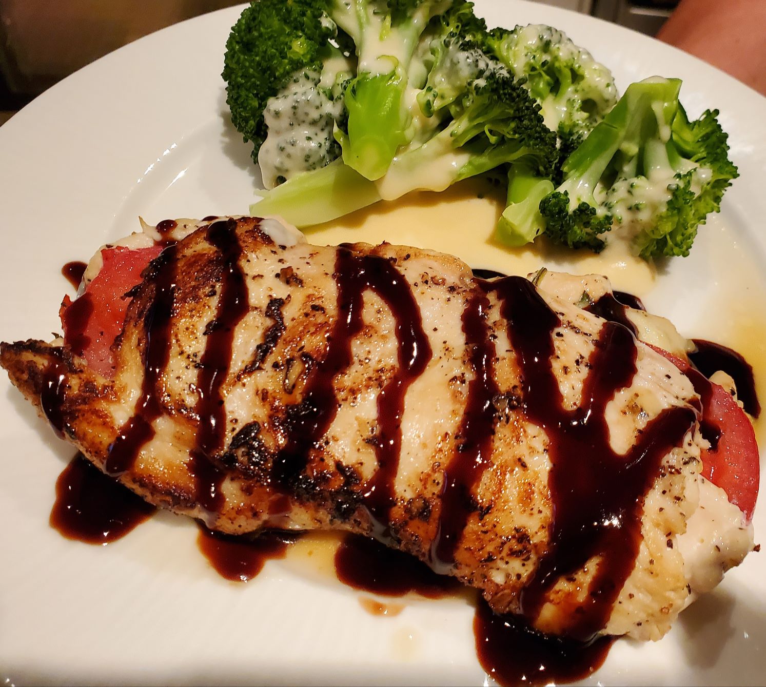 Caprese-Stuffed Chicken Breast with Balsamic Reduction 