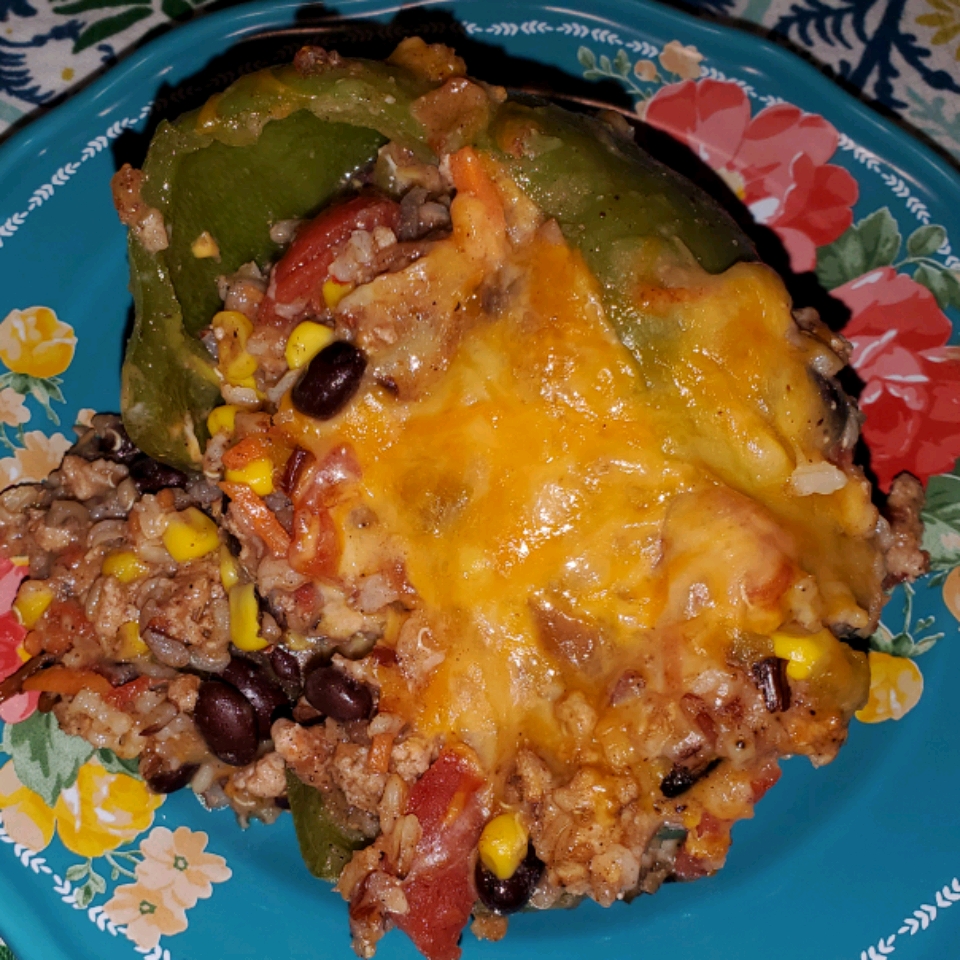 Vegetarian Mexican Inspired Stuffed Peppers 