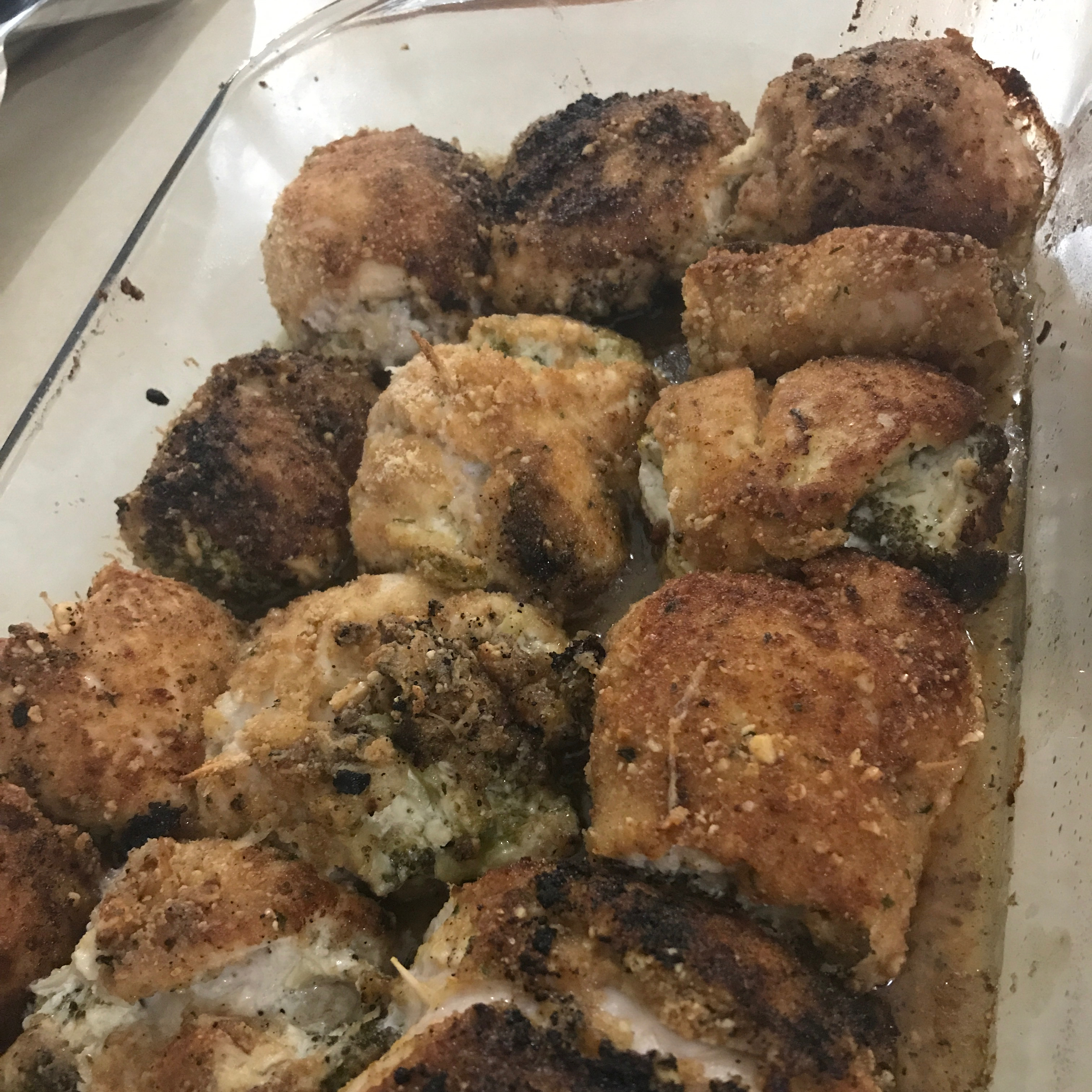 Pecan Chicken Breasts Stuffed with Cream Cheese and Broccoli Nina Abudayyeh