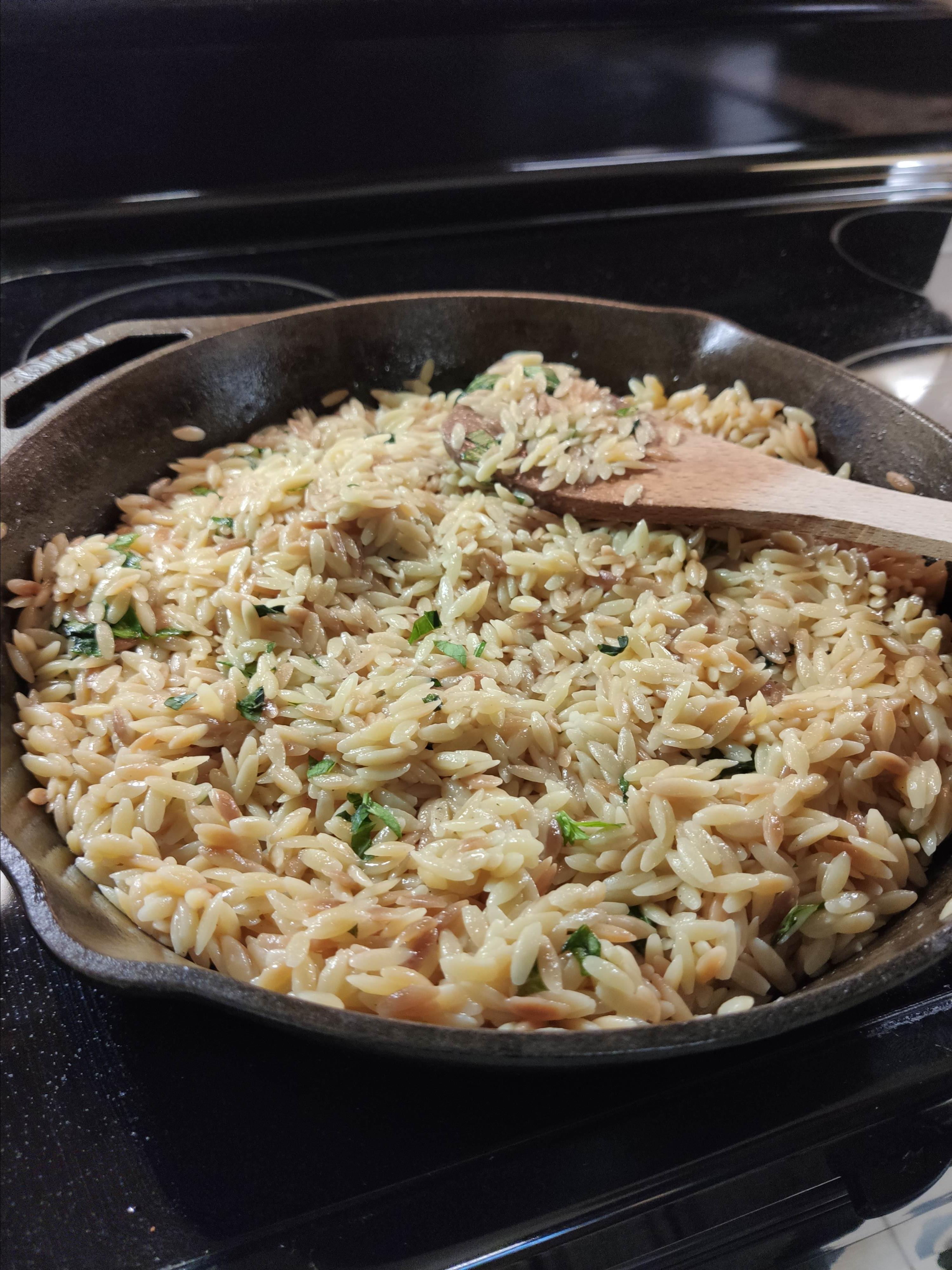 Orzo with Parmesan and Basil 