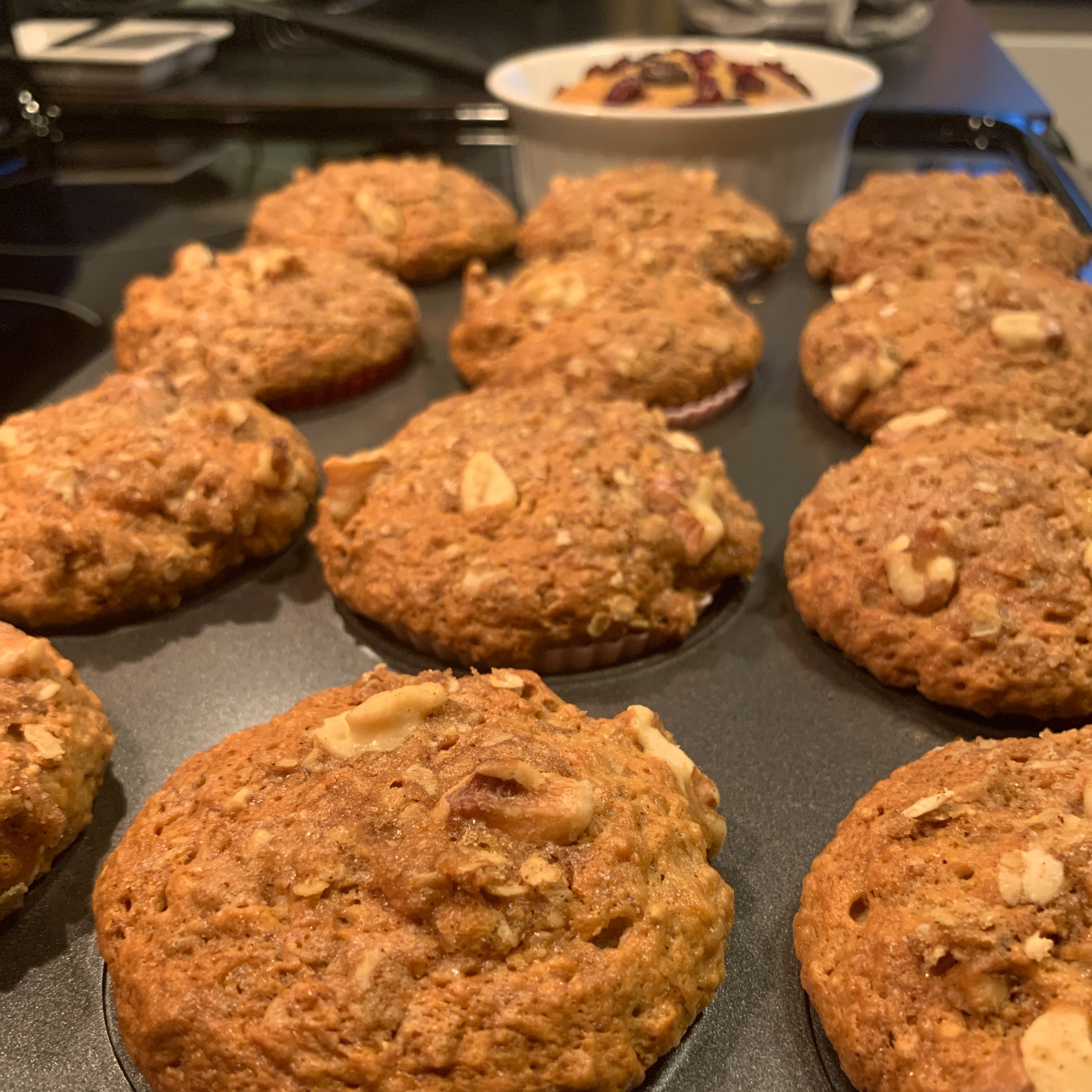 Banana Oat Muffins with Sour Cream 
