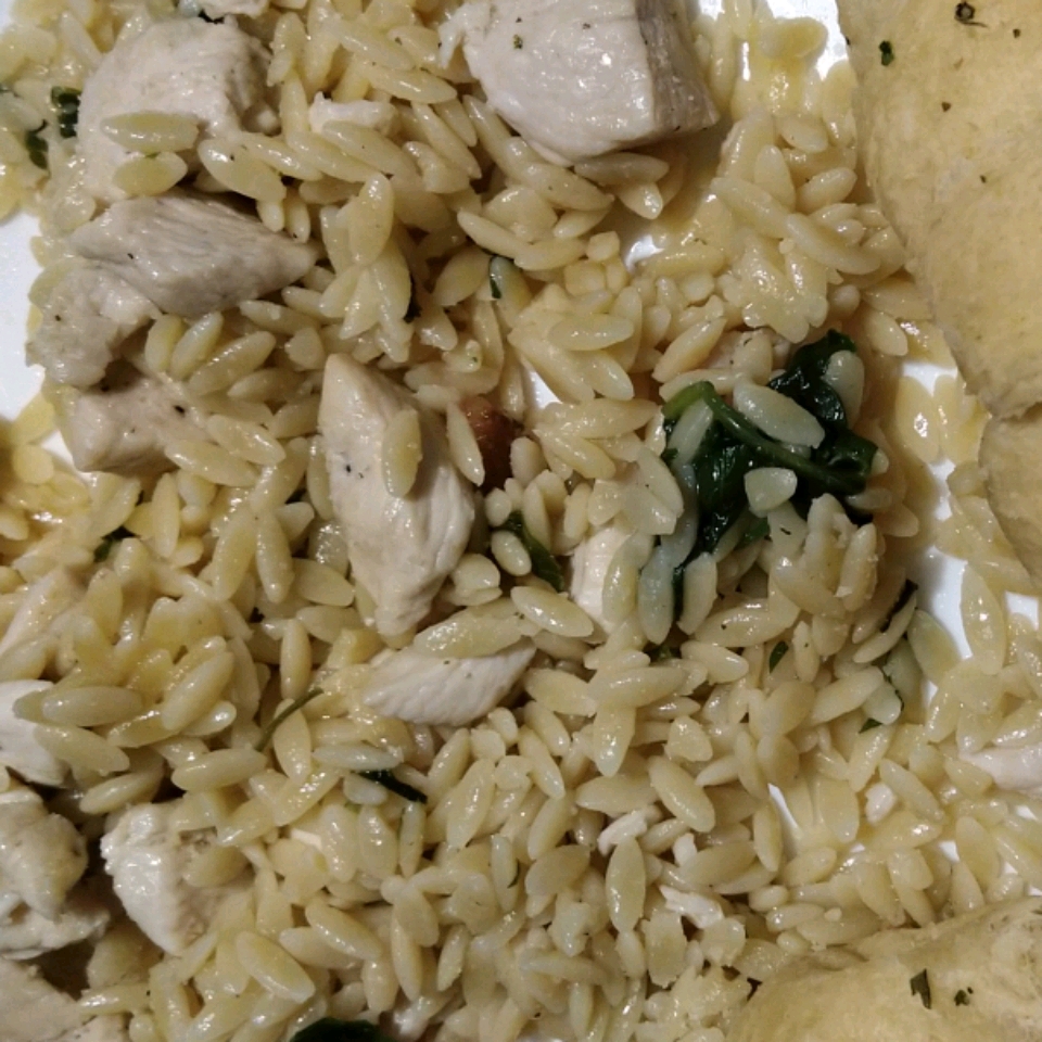 Garlic Chicken with Orzo Noodles 