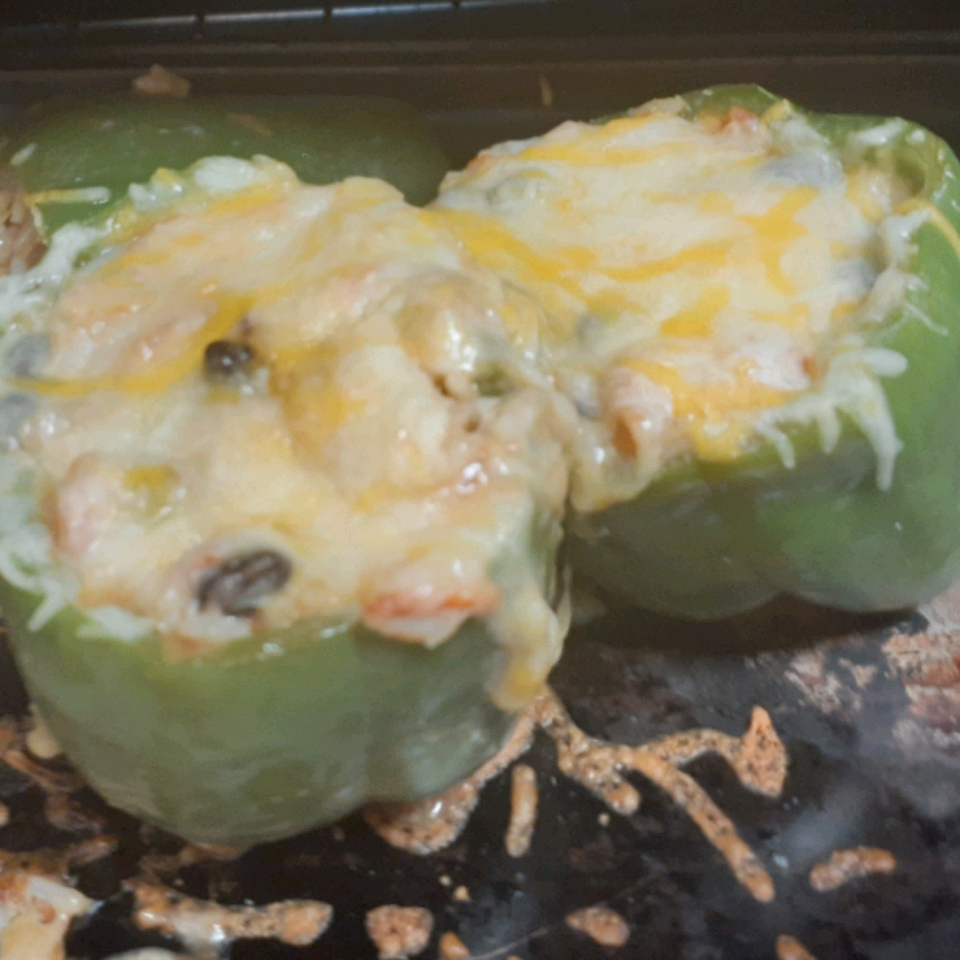Vegetarian Mexican Inspired Stuffed Peppers 