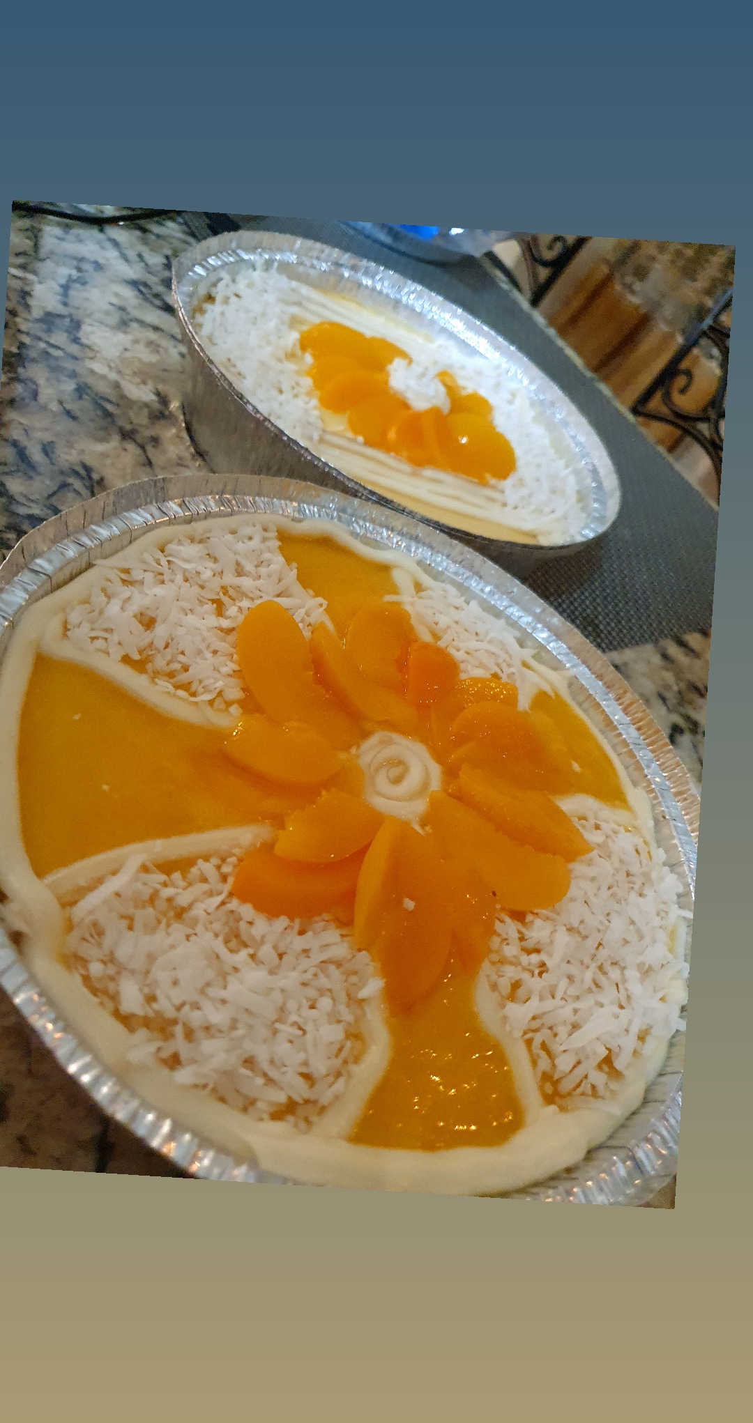 Coconut-Lime Cheesecake with Mango Coulis 