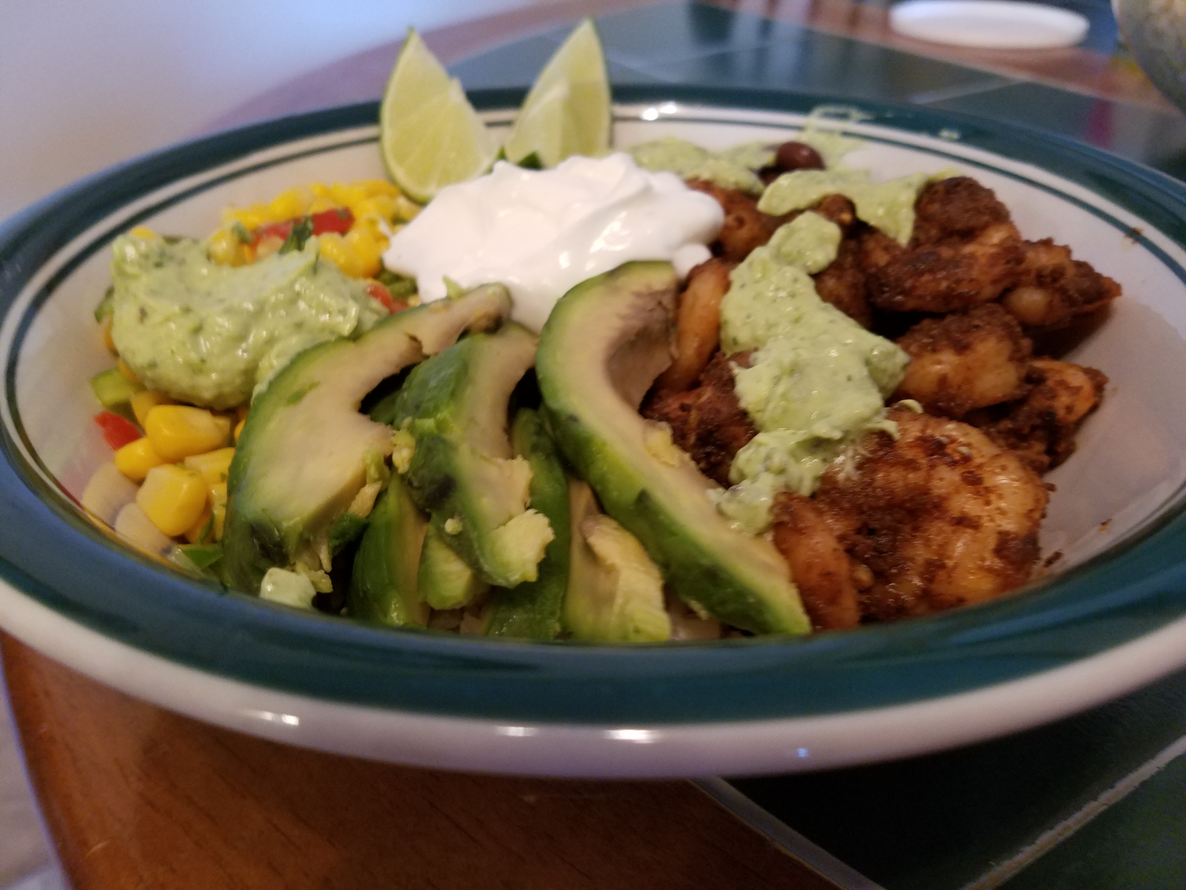 Grain Bowl with Blackened Shrimp, Avocado, and Black Beans Curt McLey