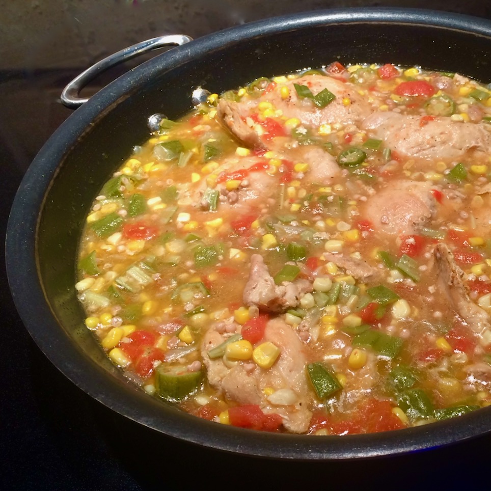 Chicken Stew with Okra, Corn, and Tomatoes Bibi