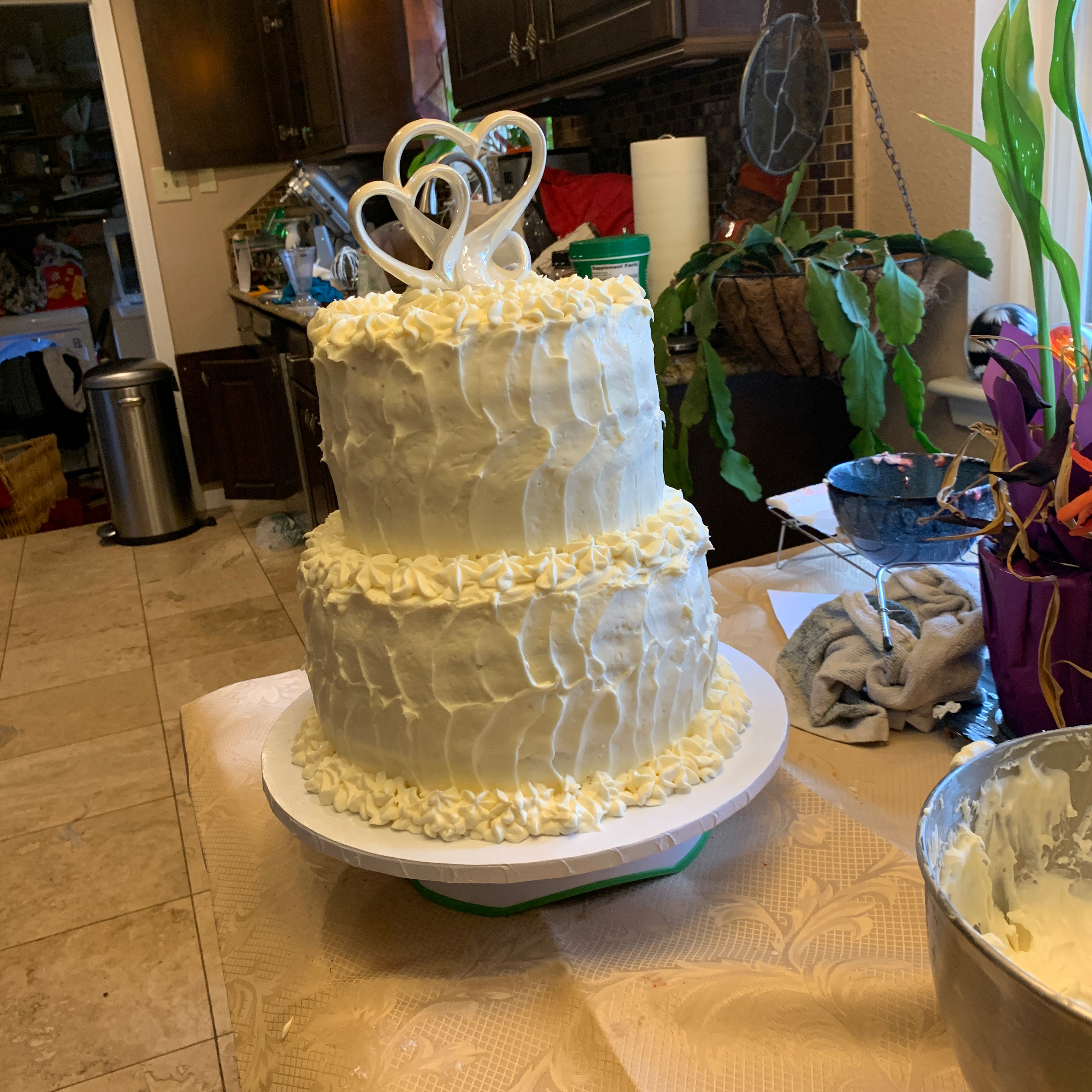 White Almond Wedding Cake 