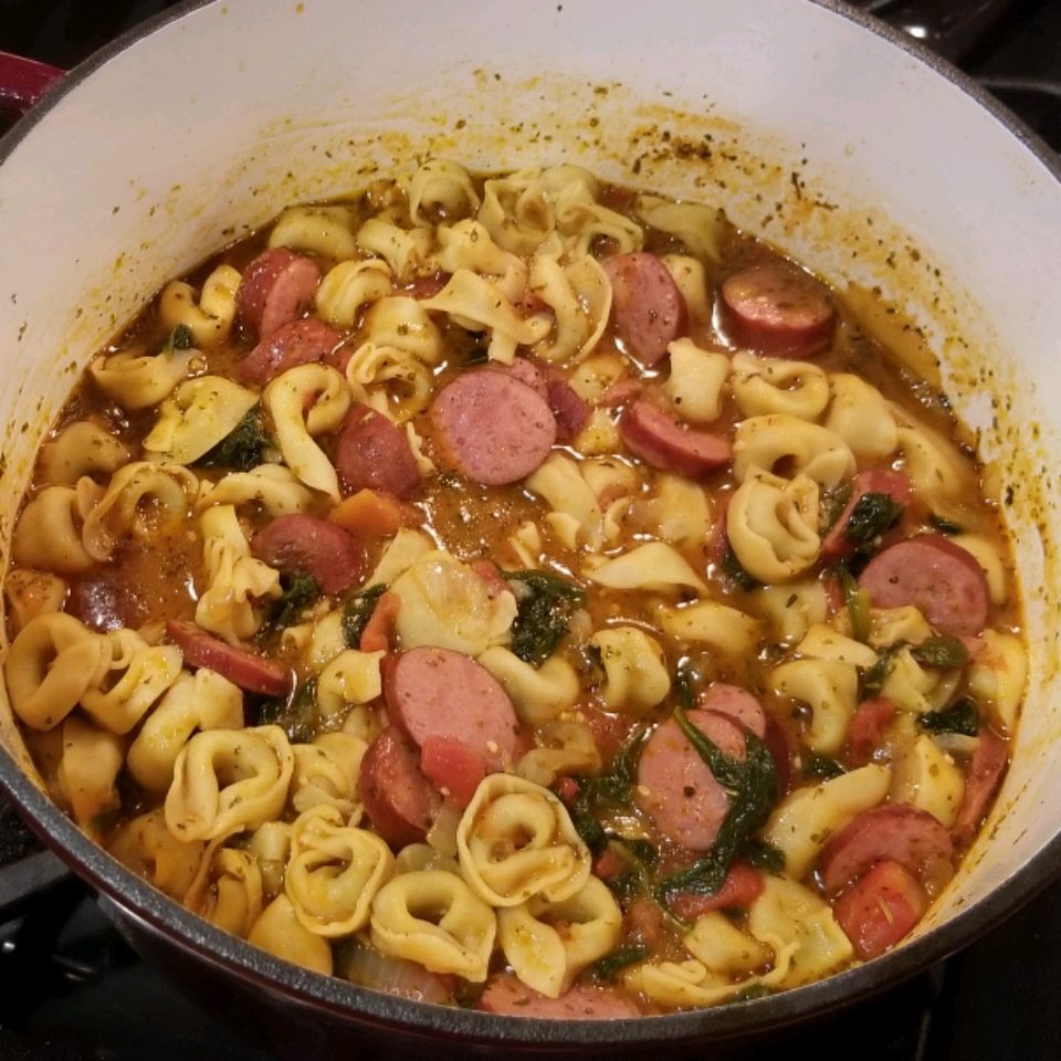 Smoked Sausage and Tortellini Soup 