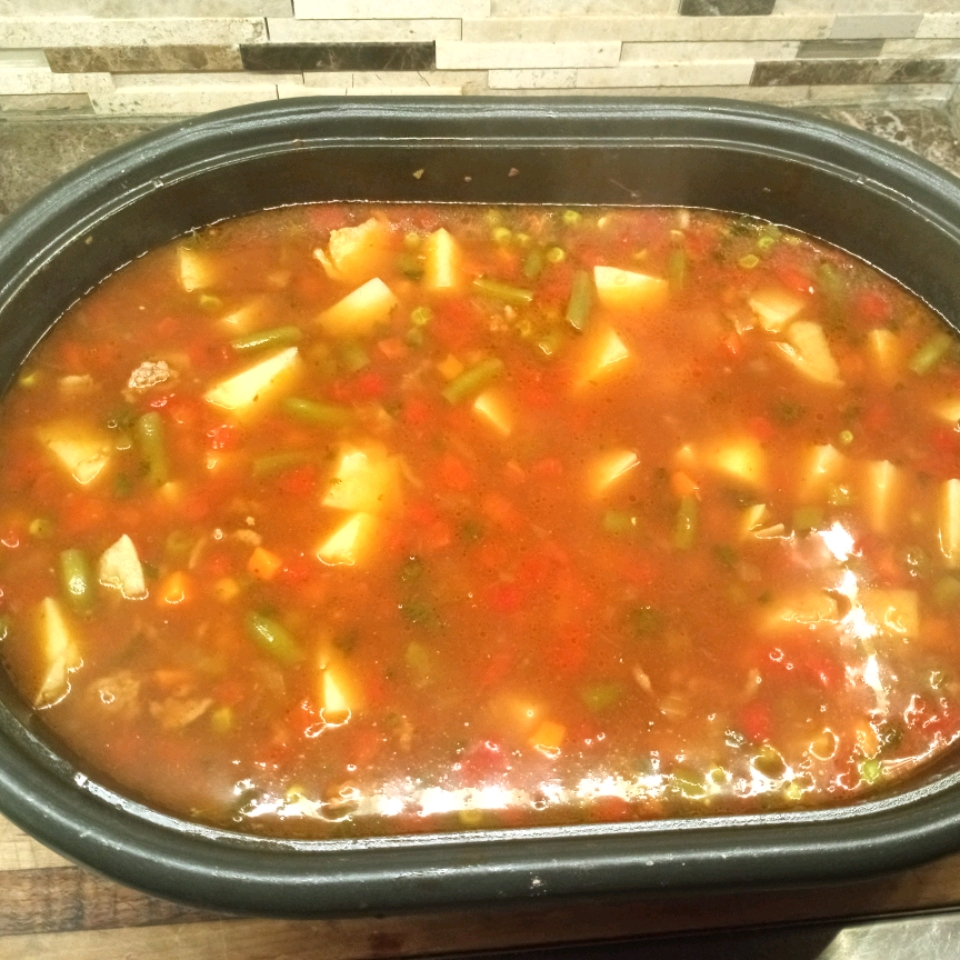 Slow Cooker Ground Beef and Vegetable Soup Lady Mary