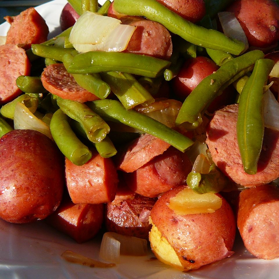 Amy's Po' Man Green Beans and Sausage Dish 