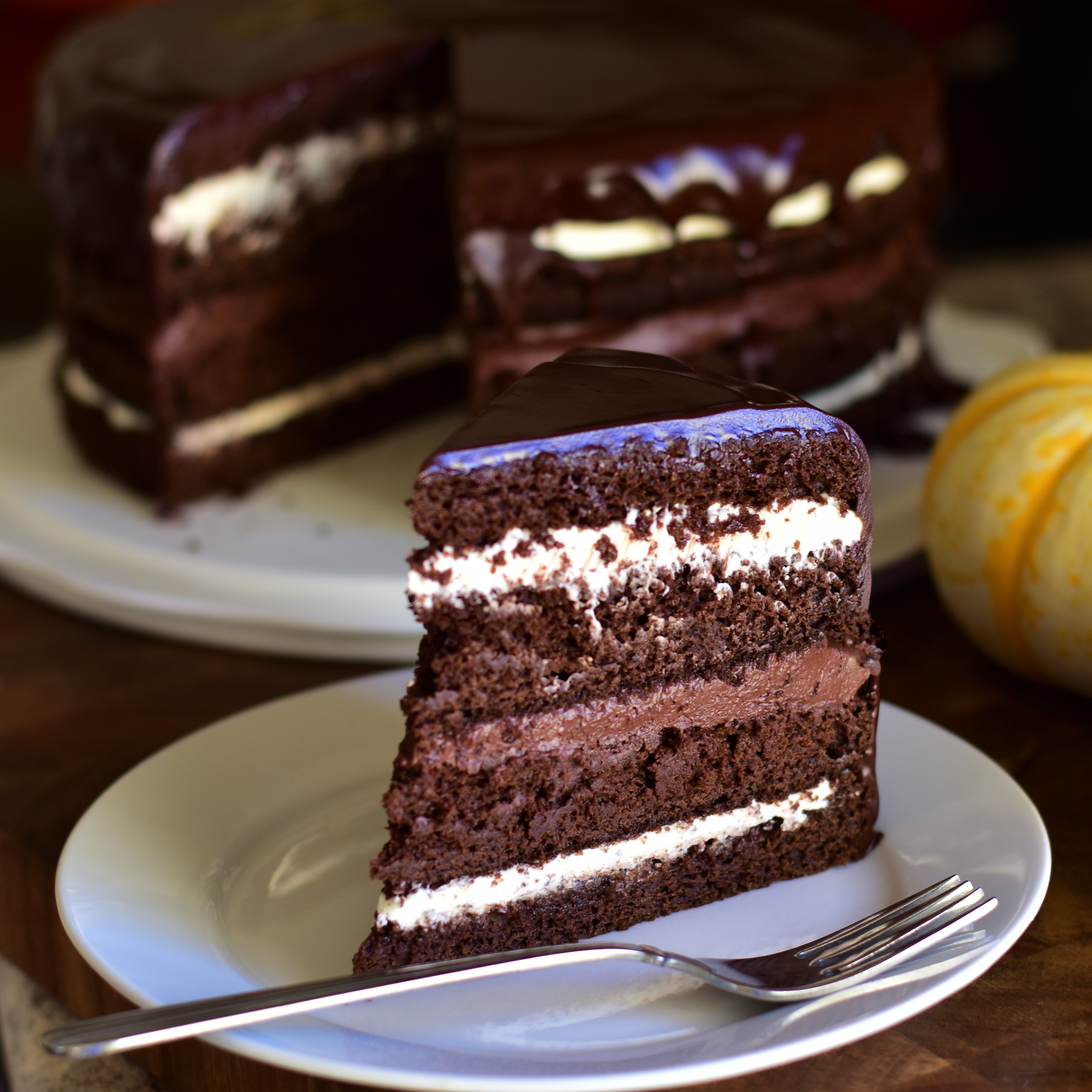 Pumpkin-Chocolate Layer Cake 