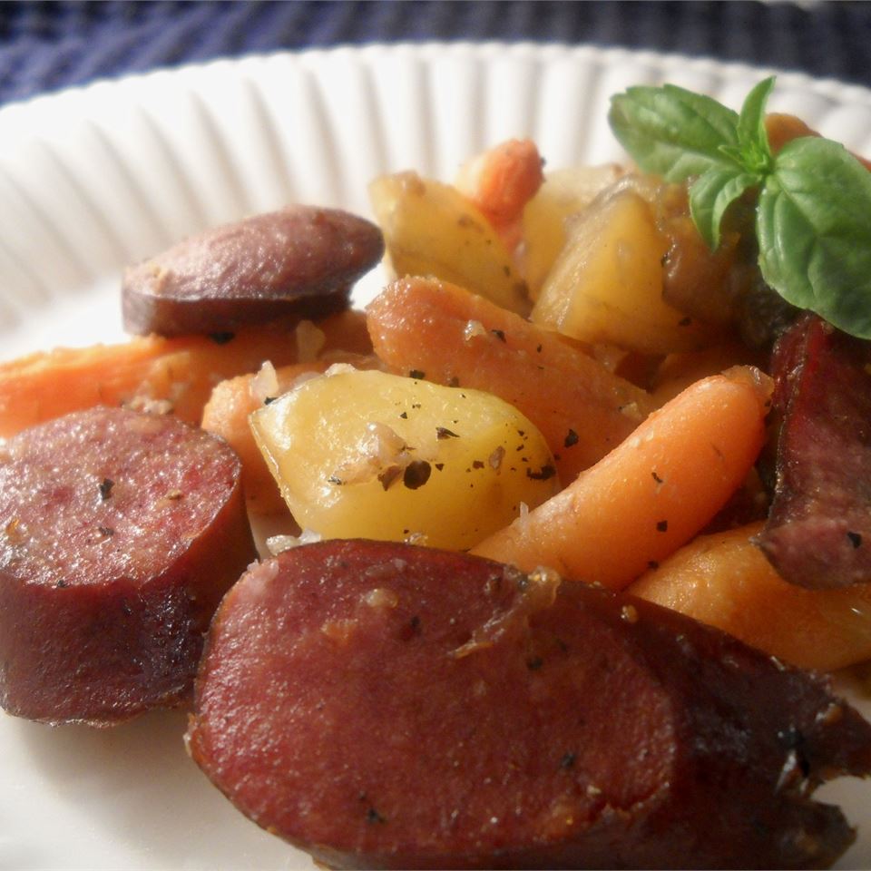 Sausage, Potato, Carrot Bake