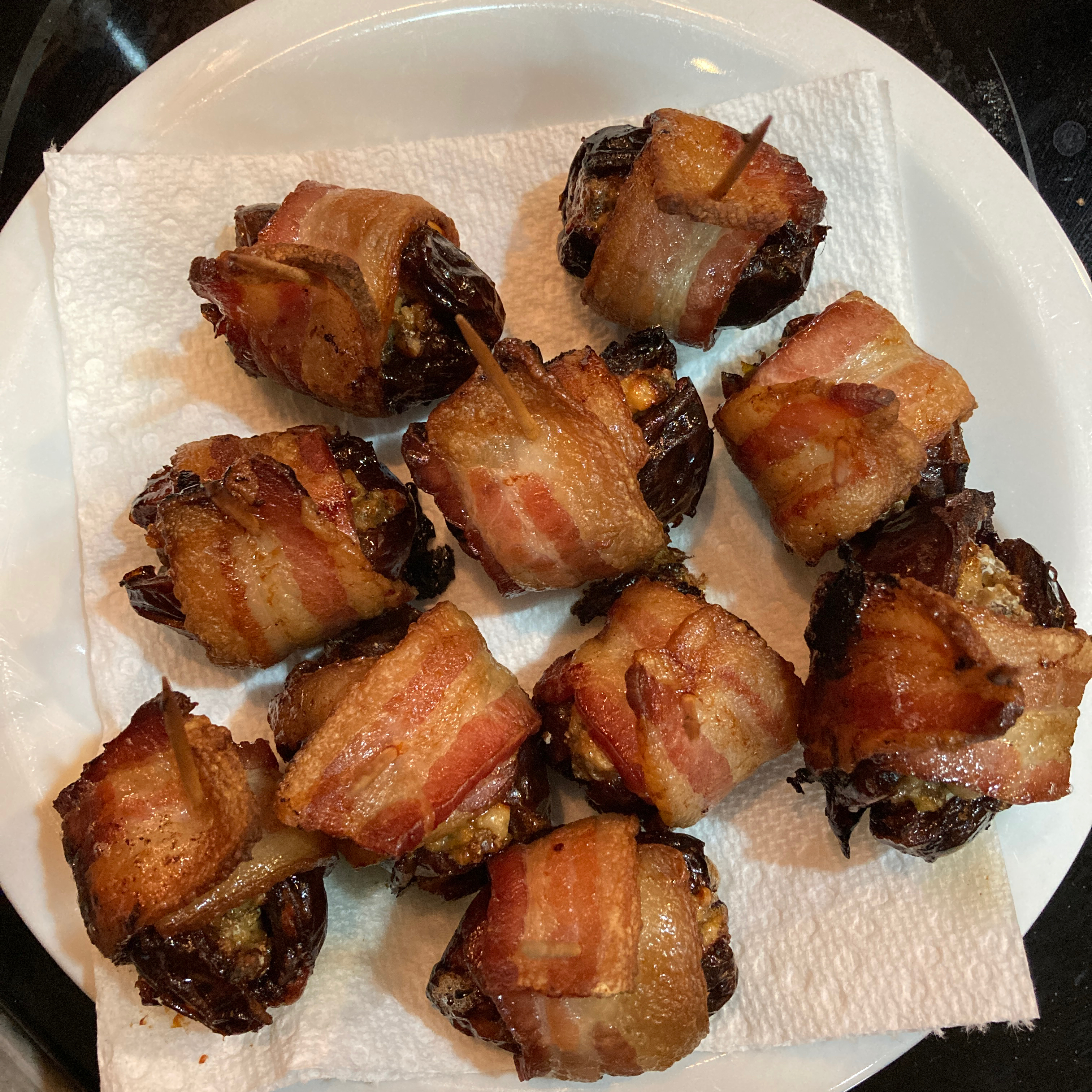 Bacon Wrapped Dates Stuffed with Blue Cheese lizaJane26