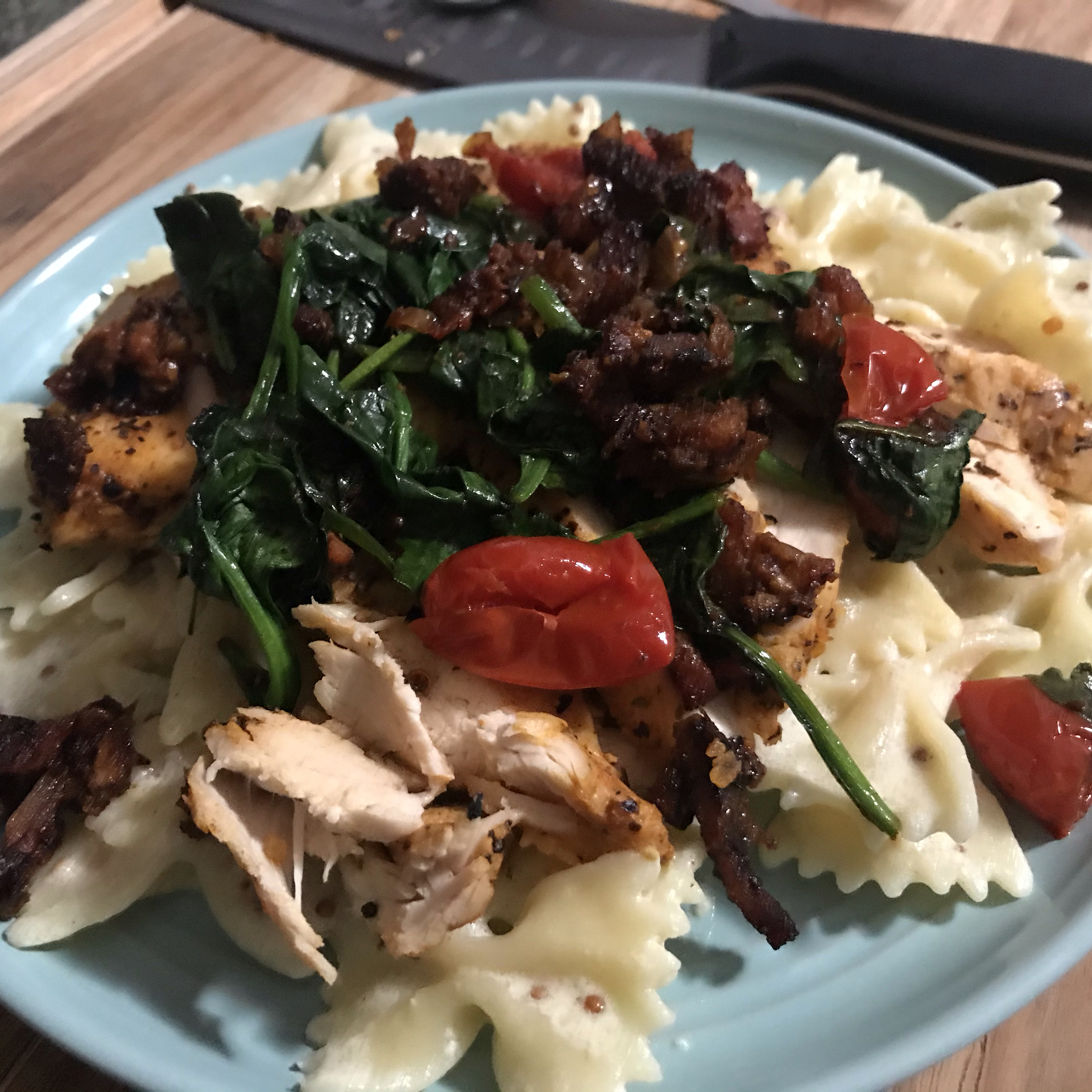 Mascarpone Pasta with Chicken, Bacon and Spinach Paul Donovan