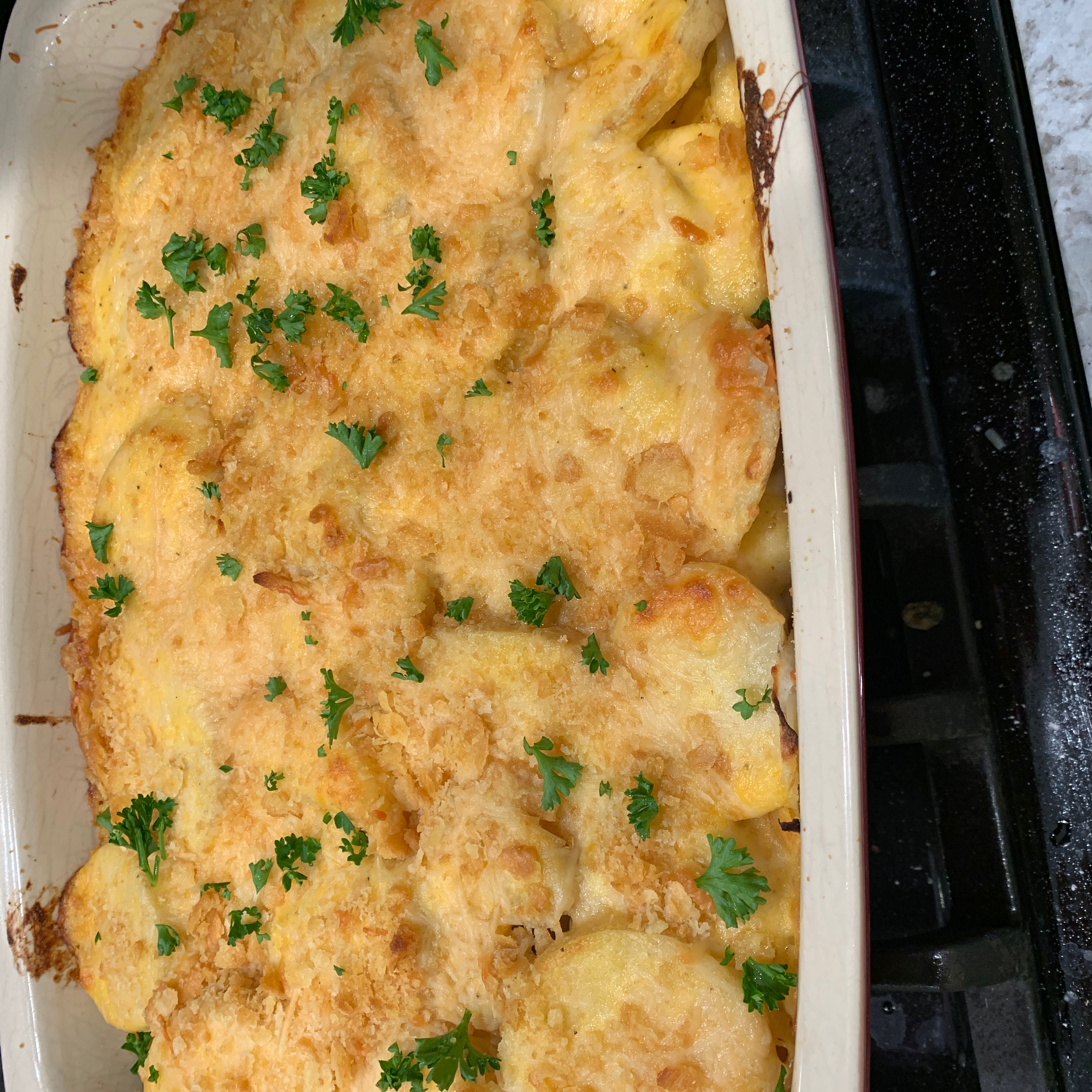 Parmesan-Crusted Au Gratin Potatoes and Onion Anita Becker