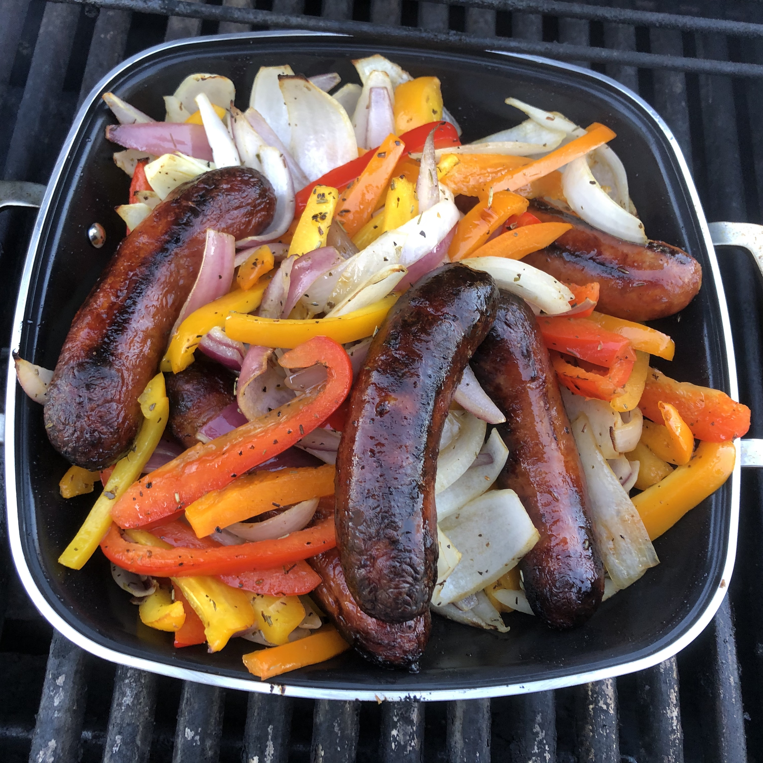Grilled Italian Sausage with Peppers and Onions 