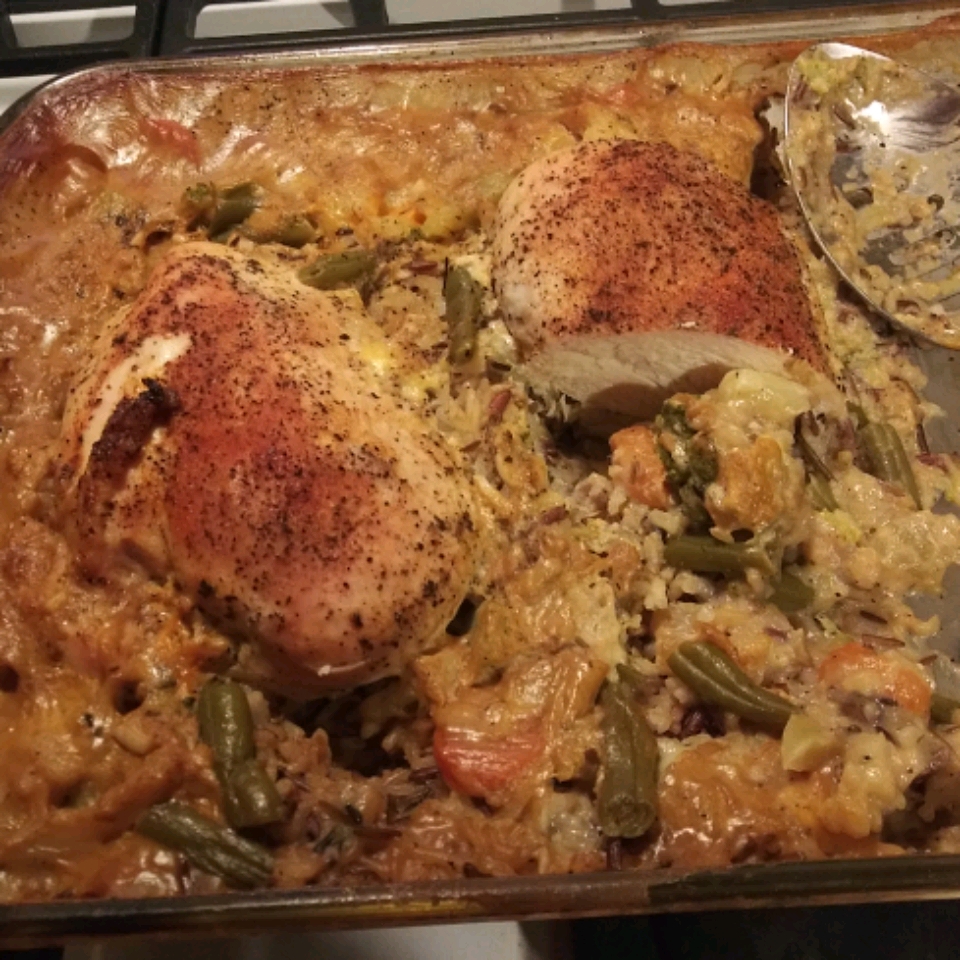One Dish Chicken and Rice Bake