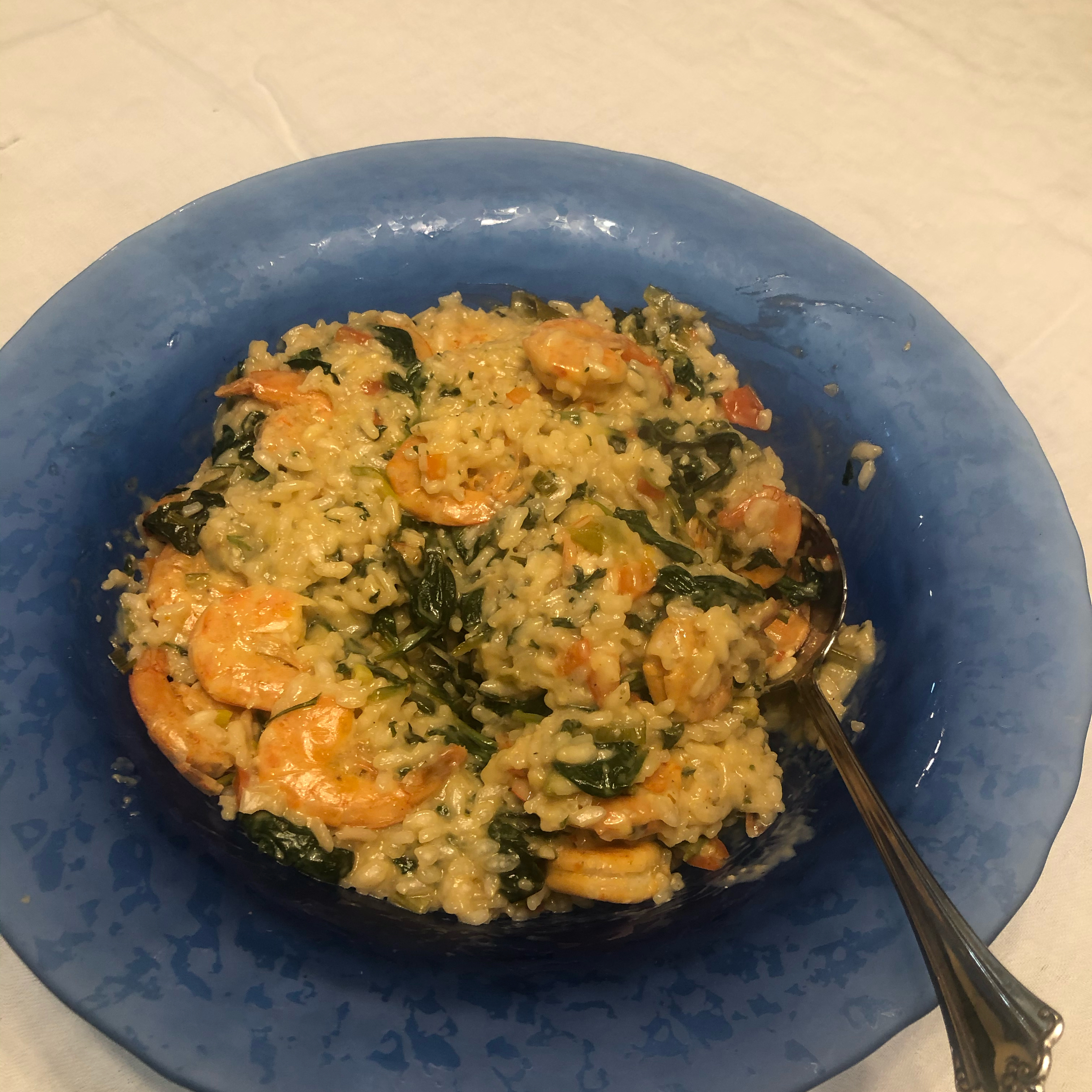 Shrimp, Leek and Spinach Risotto 