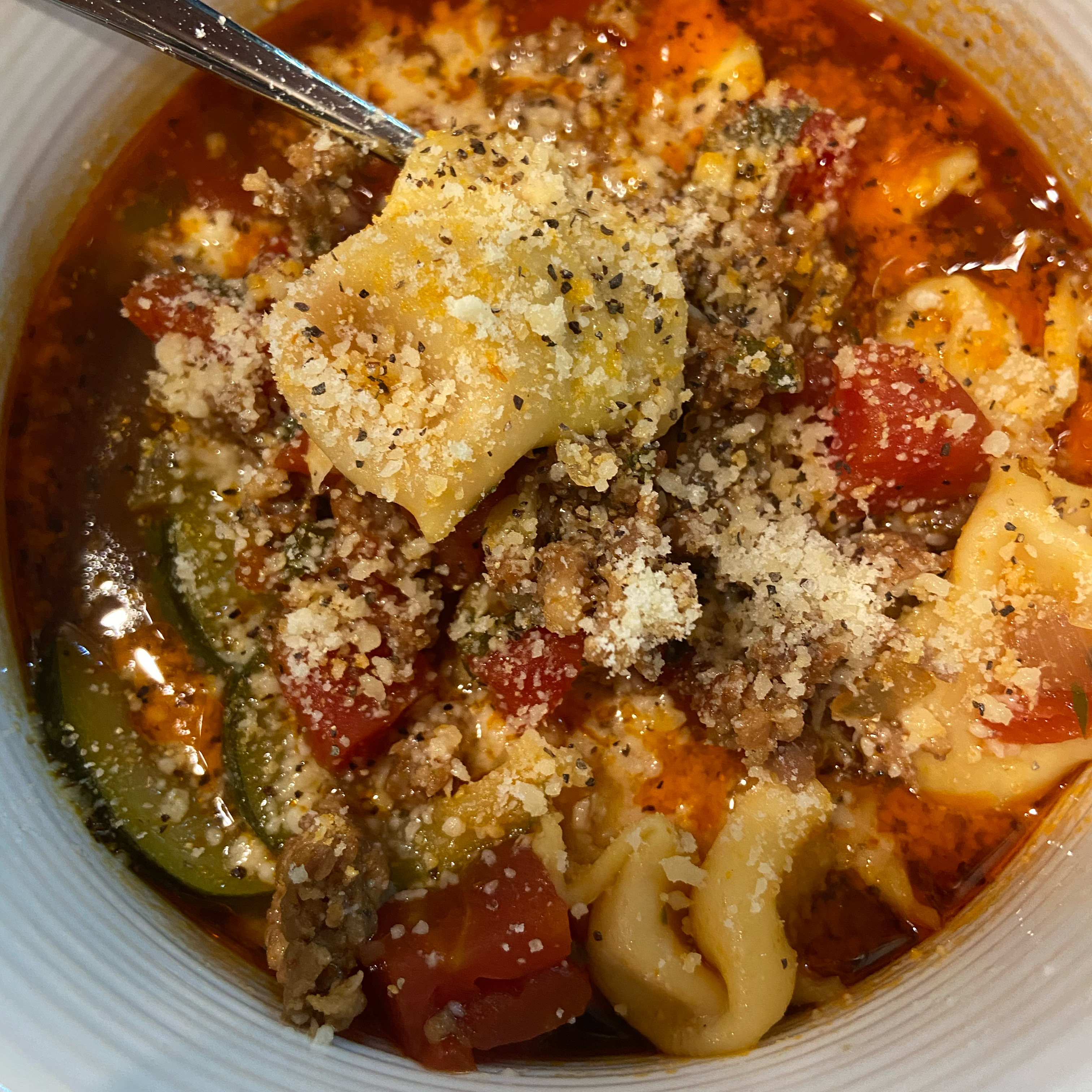 Italian Sausage Soup with Tortellini 