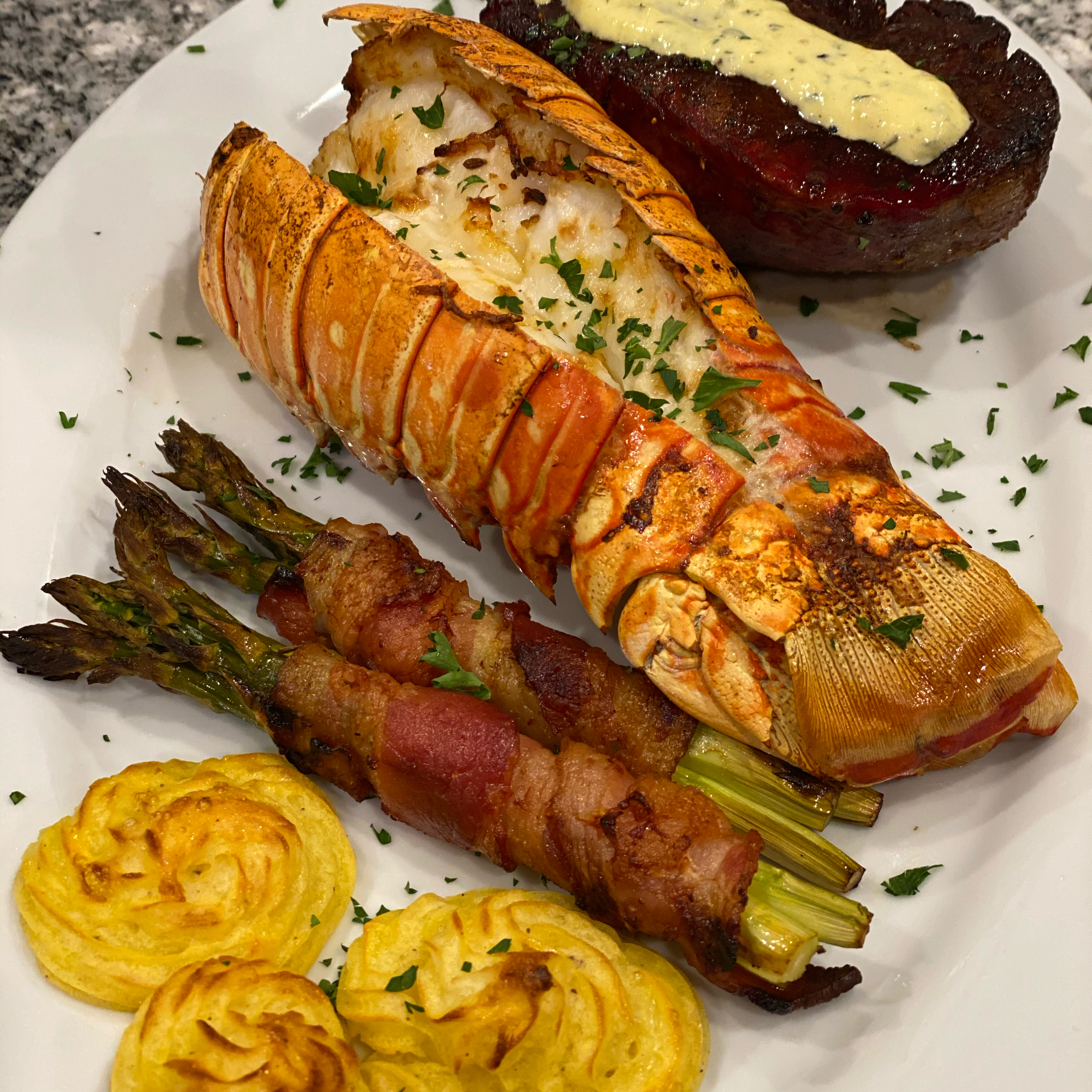 Air Fryer Lobster Tails with Lemon-Garlic Butter 
