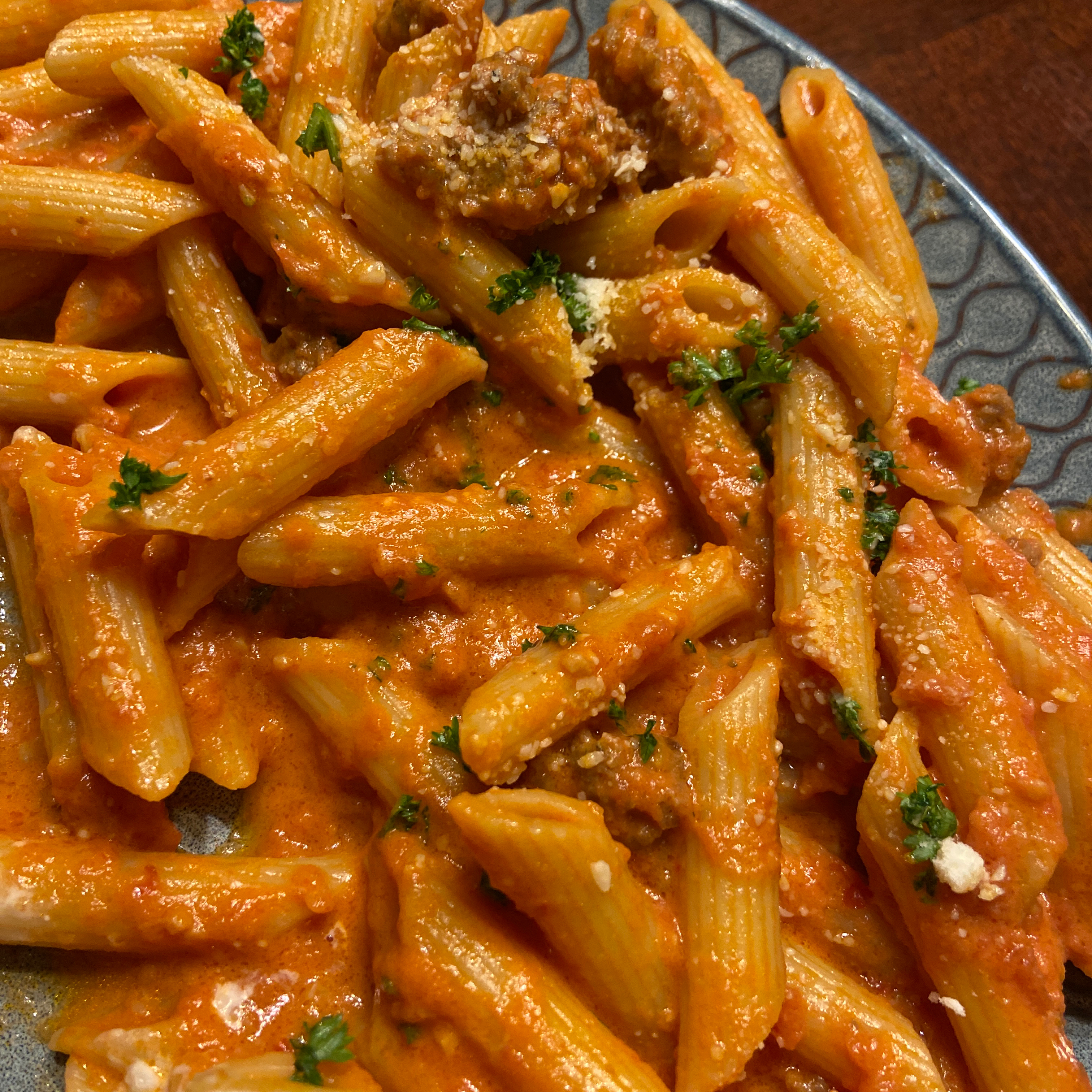 Penne with Spicy Vodka Tomato Cream Sauce Kyle Shay