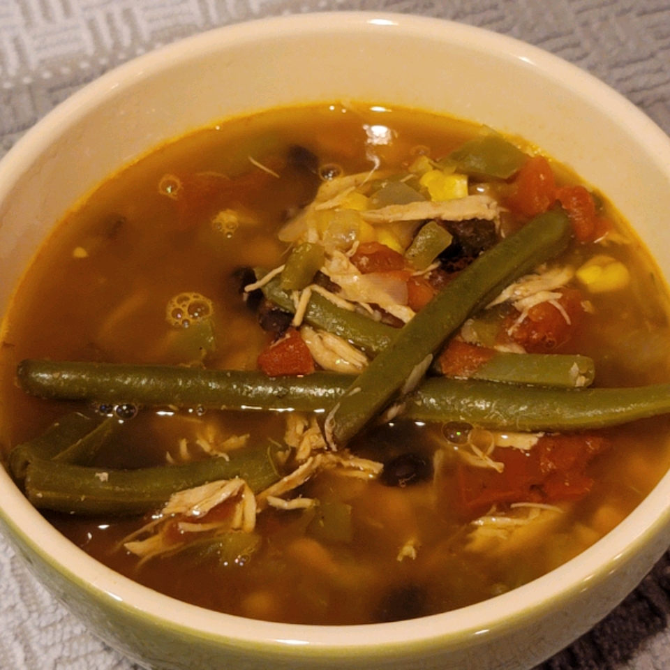 Hearty Chicken Tortilla Soup with Beans 