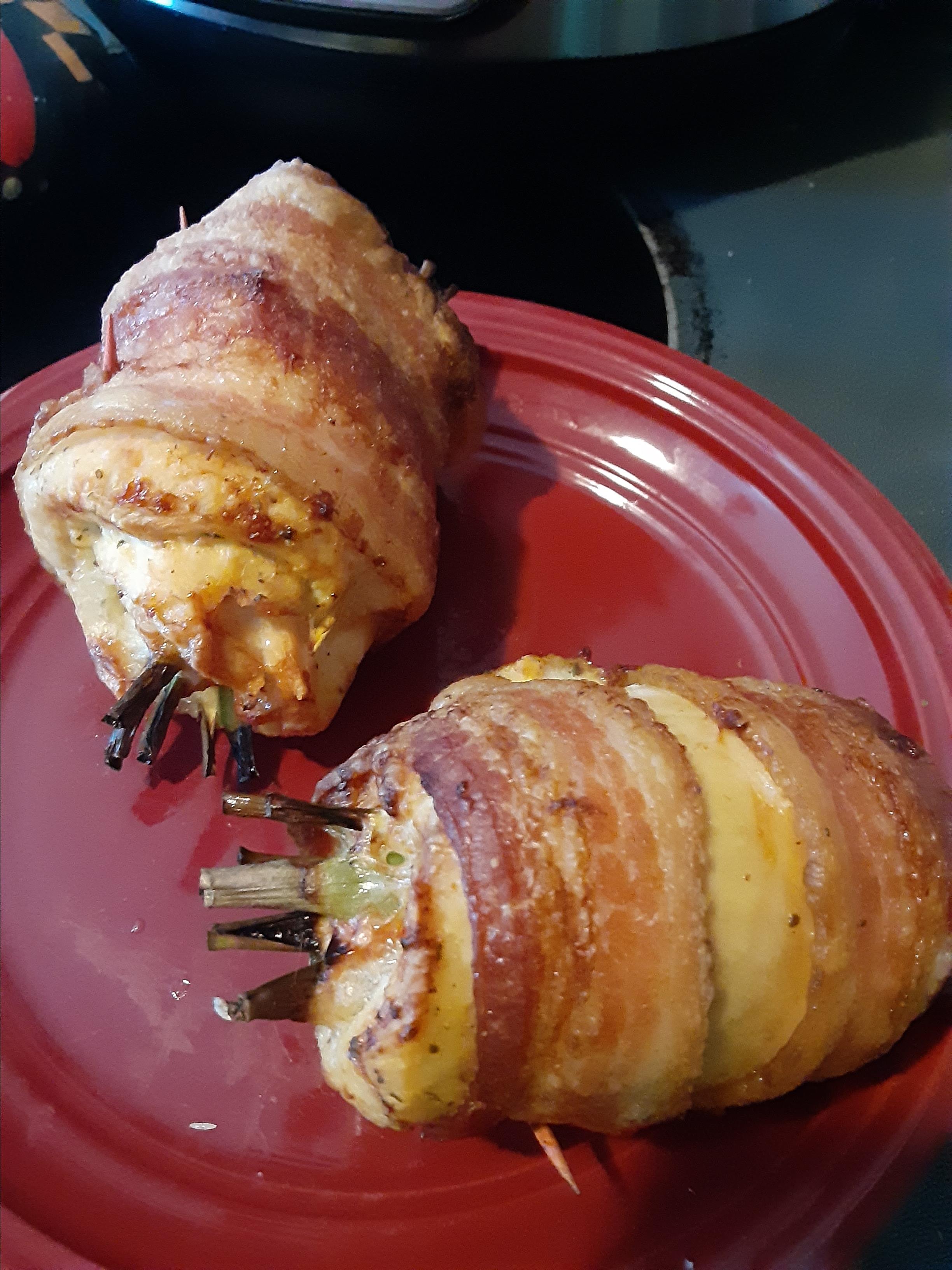 Bacon-Wrapped Stuffed Chicken Breasts in the Air Fryer Gina West