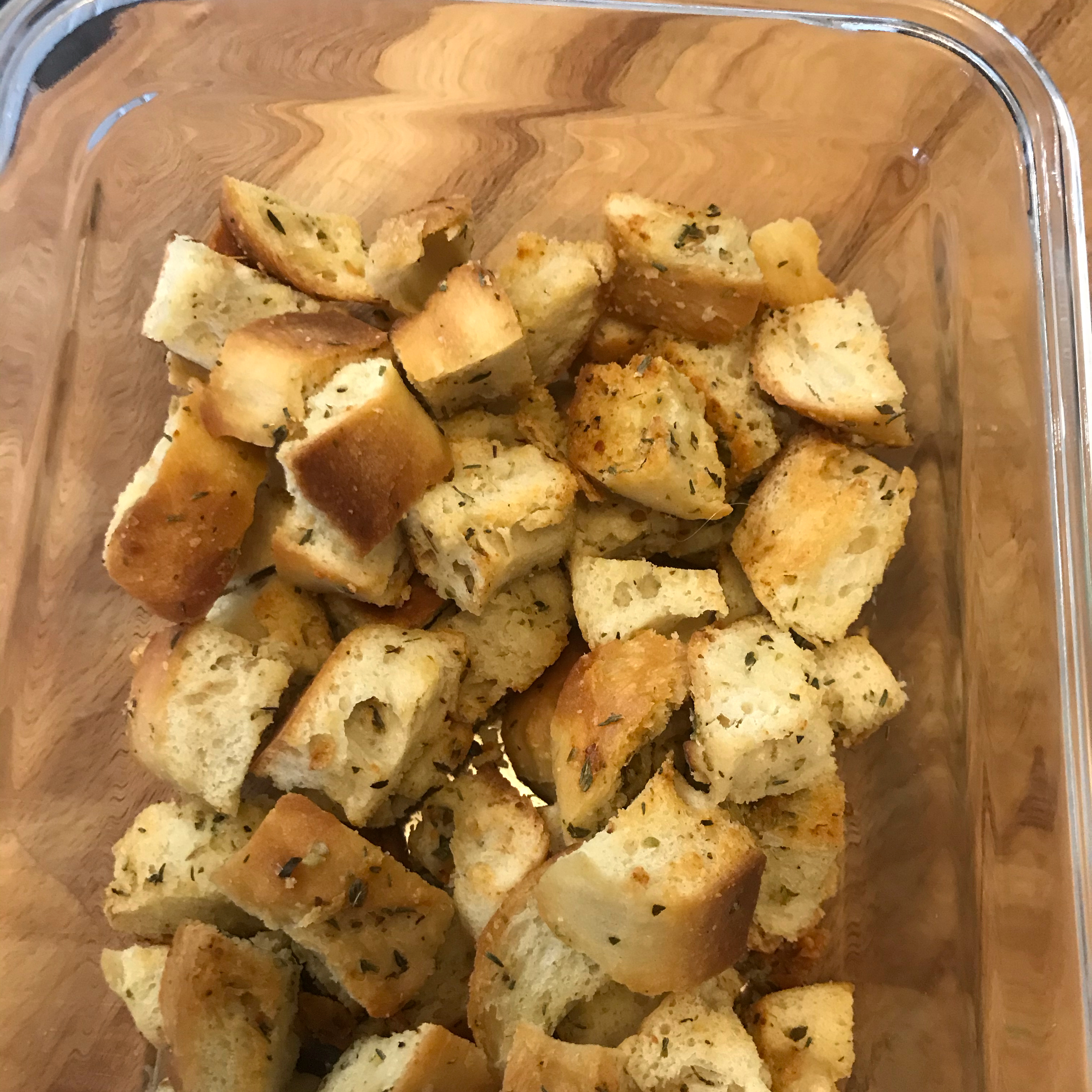 Garlic-Parmesan Croutons 
