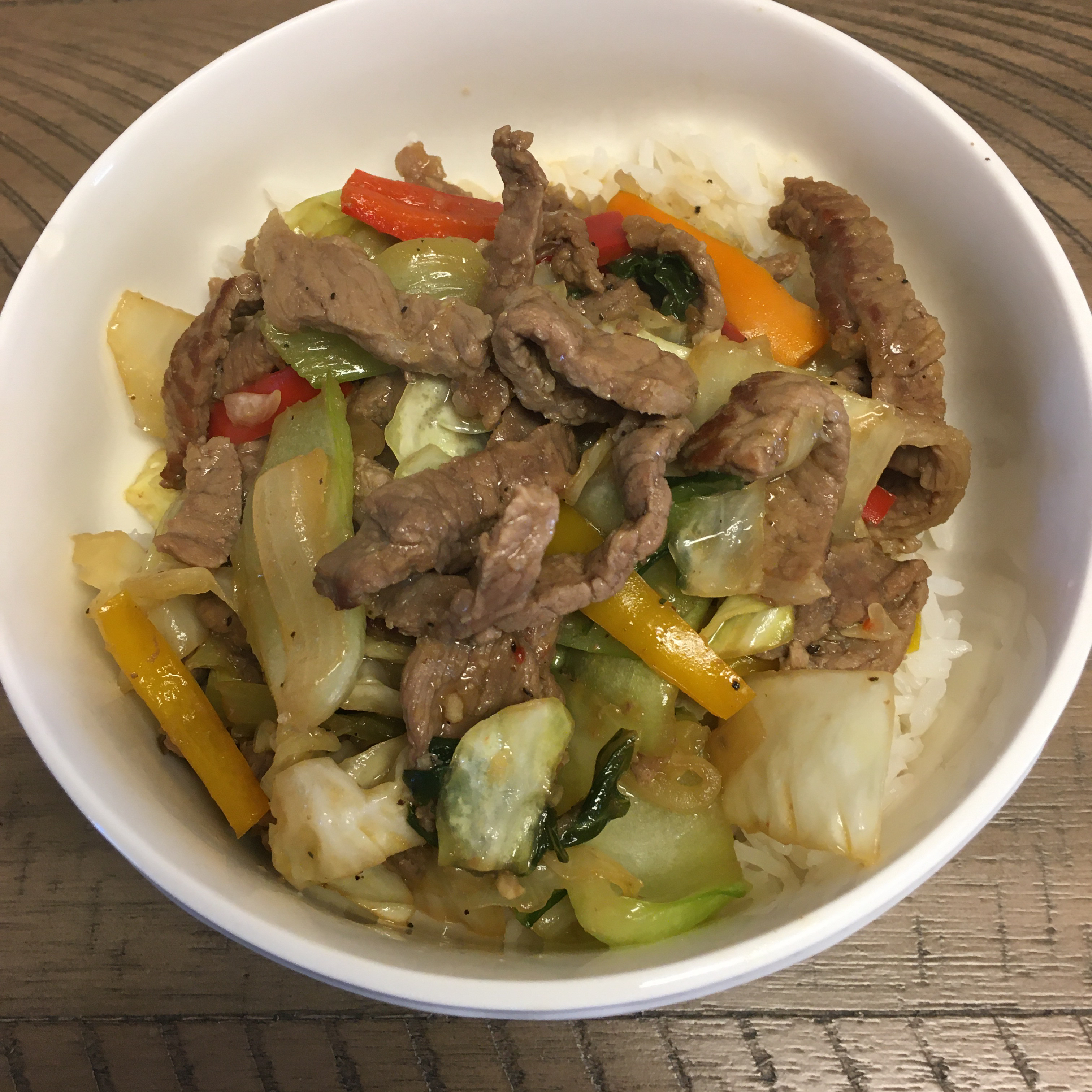 Black Pepper Beef and Cabbage Stir Fry maryp