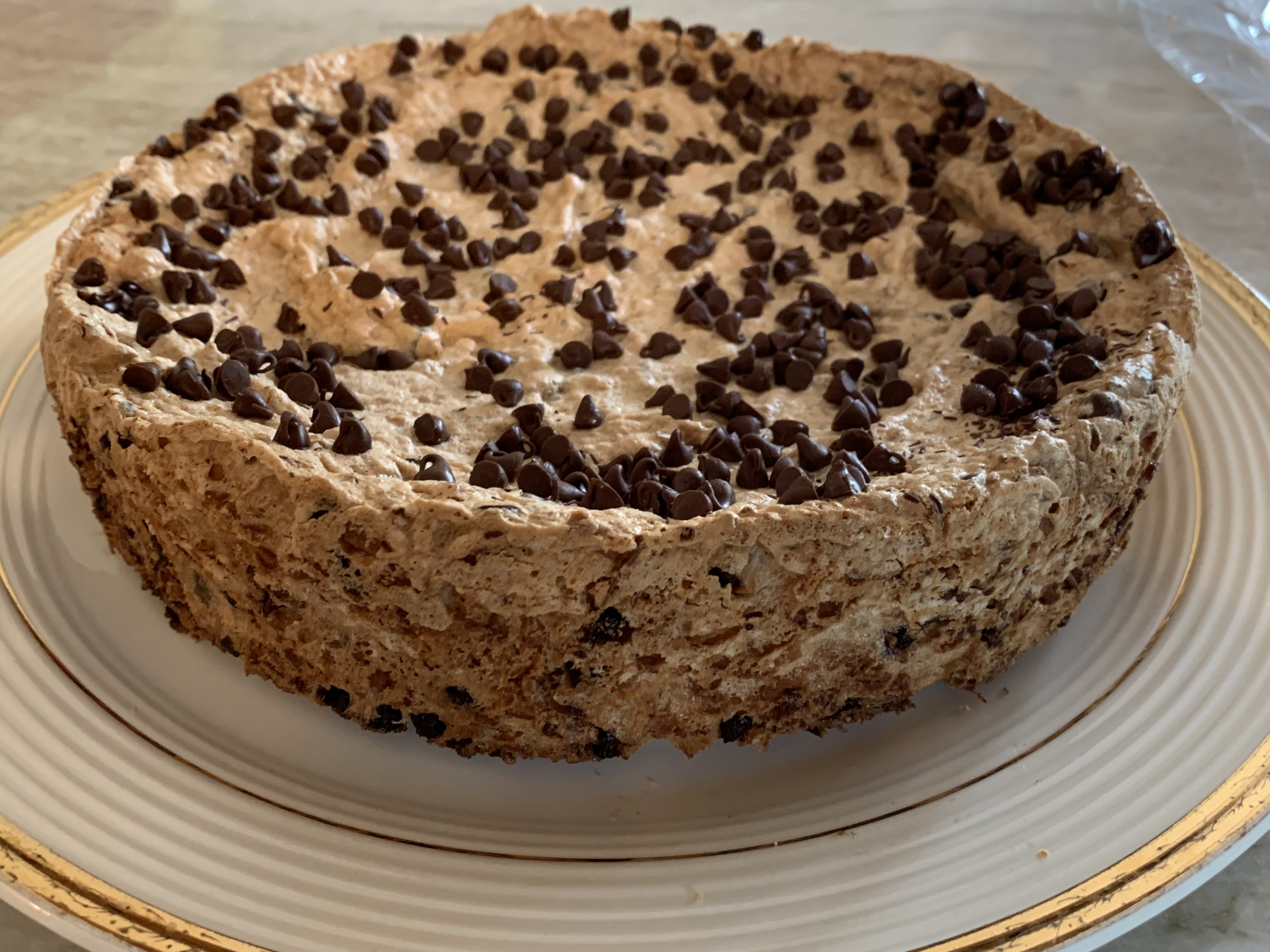 Ghirardelli Coconut Almond Torte with Chocolate Chips 