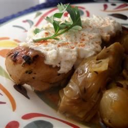 Chicken with Artichokes and Goat Cheese