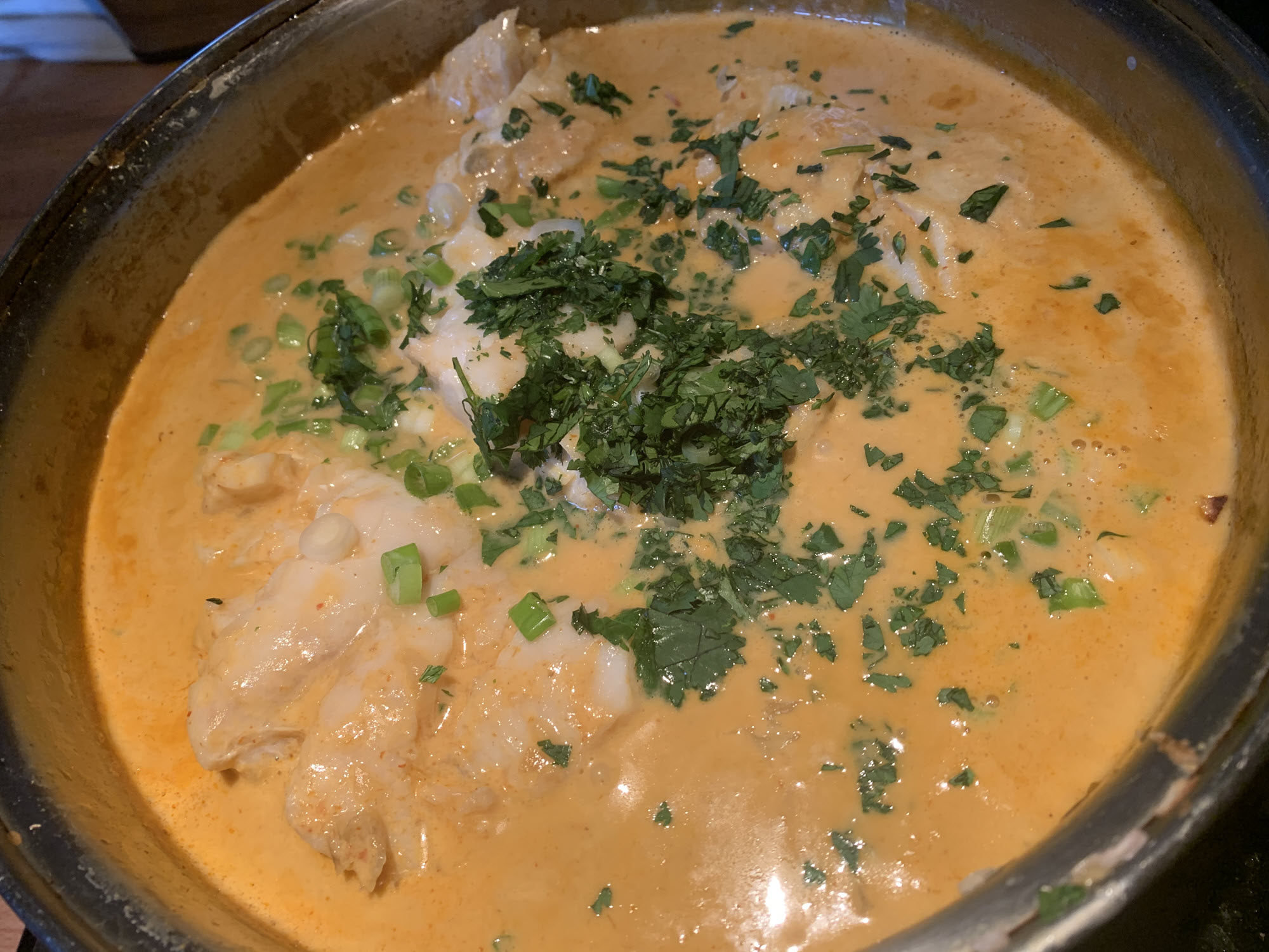 Fish Filet in Thai Coconut Curry Sauce 