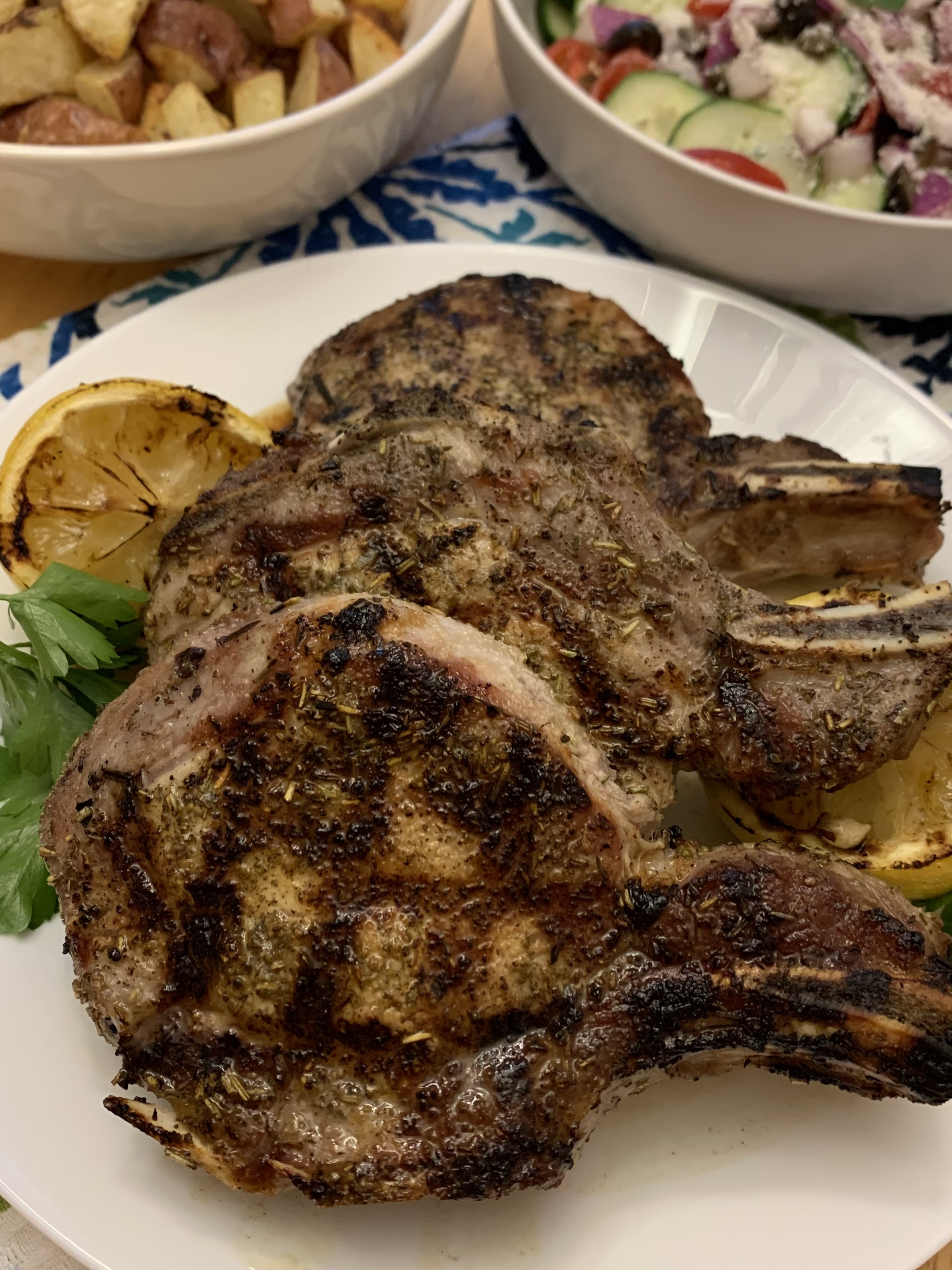 Mediterranean Grilled Pork Chops need2loose