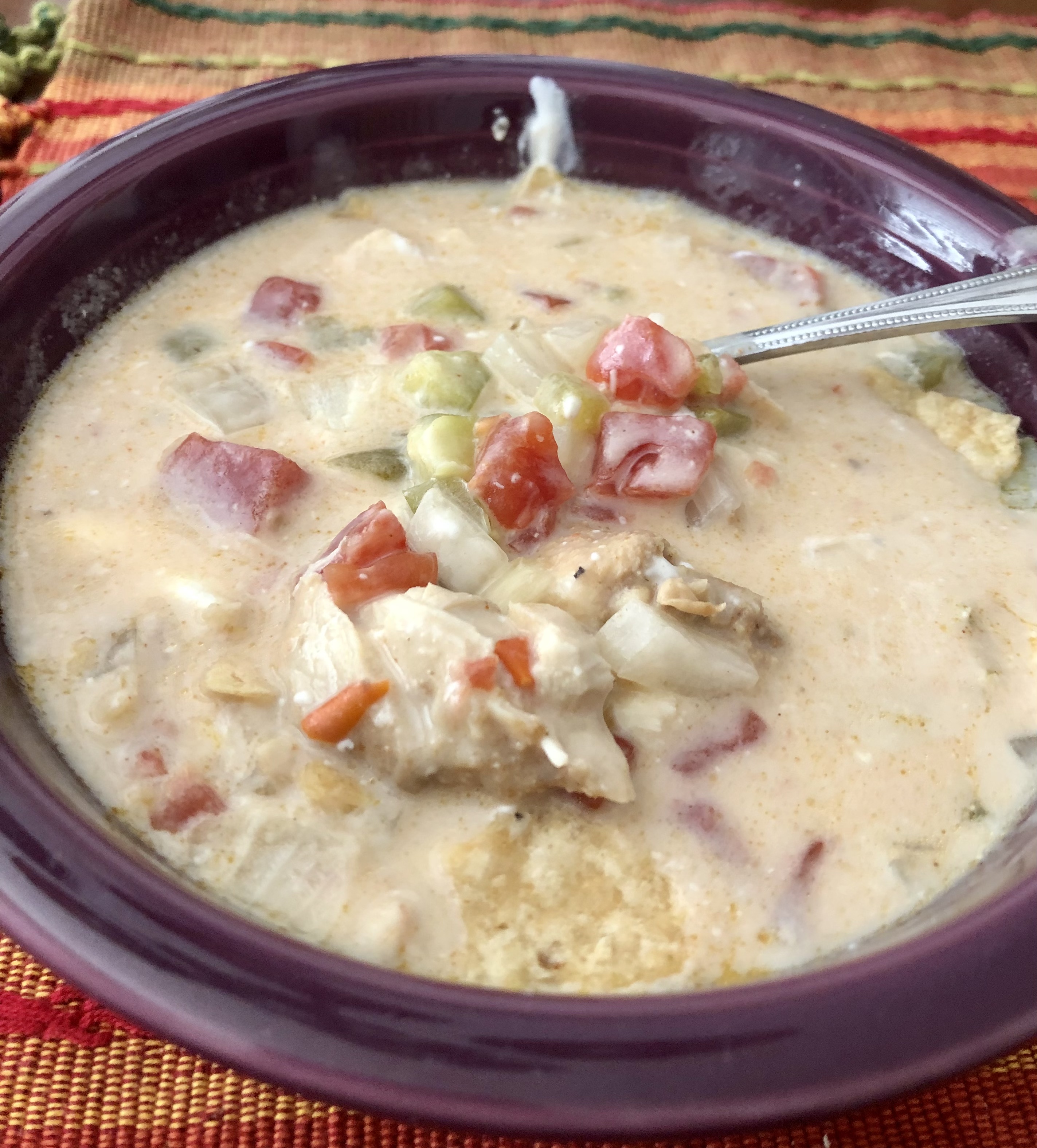 Slow Cooker Creamy Chicken Taco Soup 